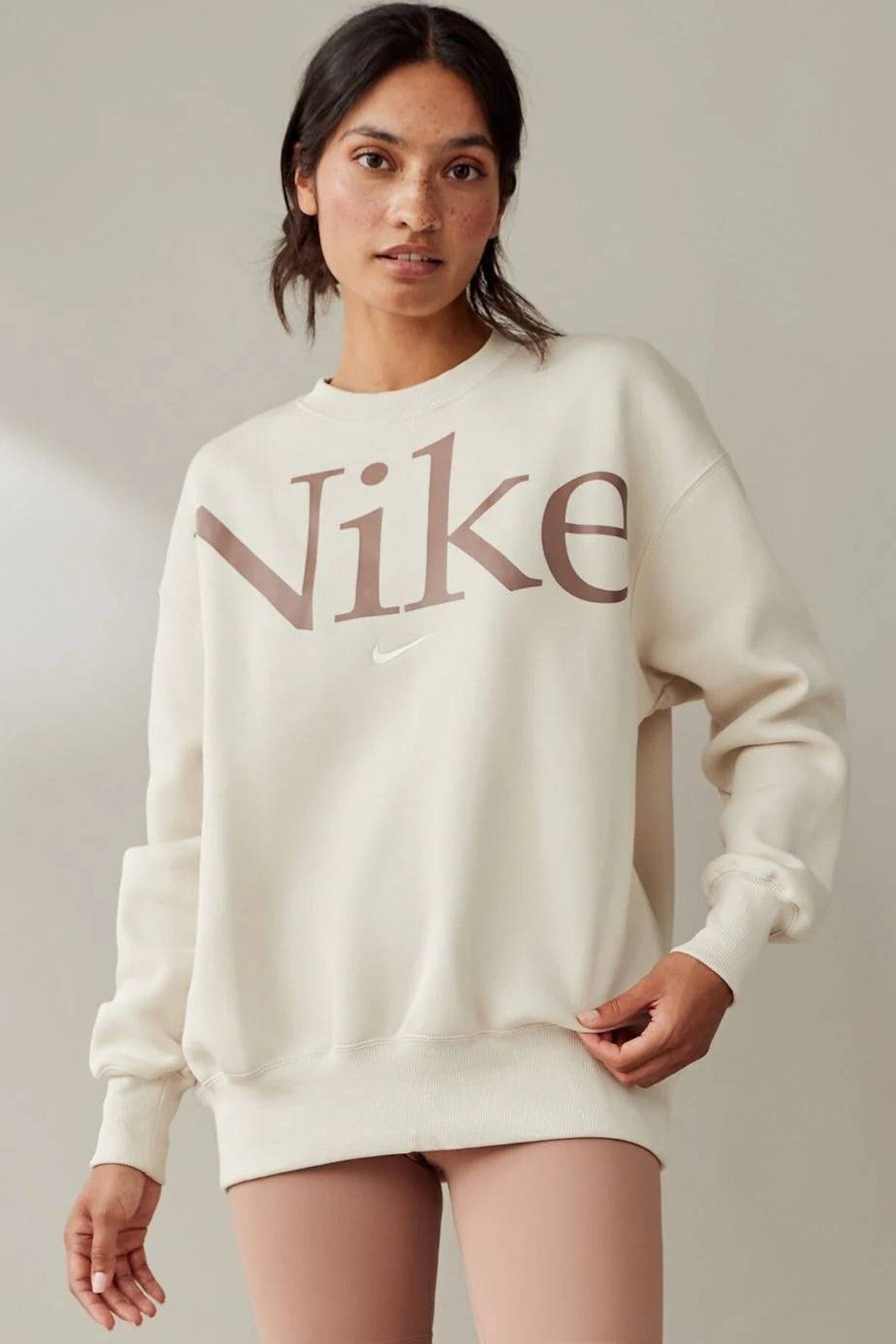 Nike Sportswear Phoenix Fleece Oversize Logo Crew Sweatshirt Kadın Oversize Büyük Beden Sweatshirt A