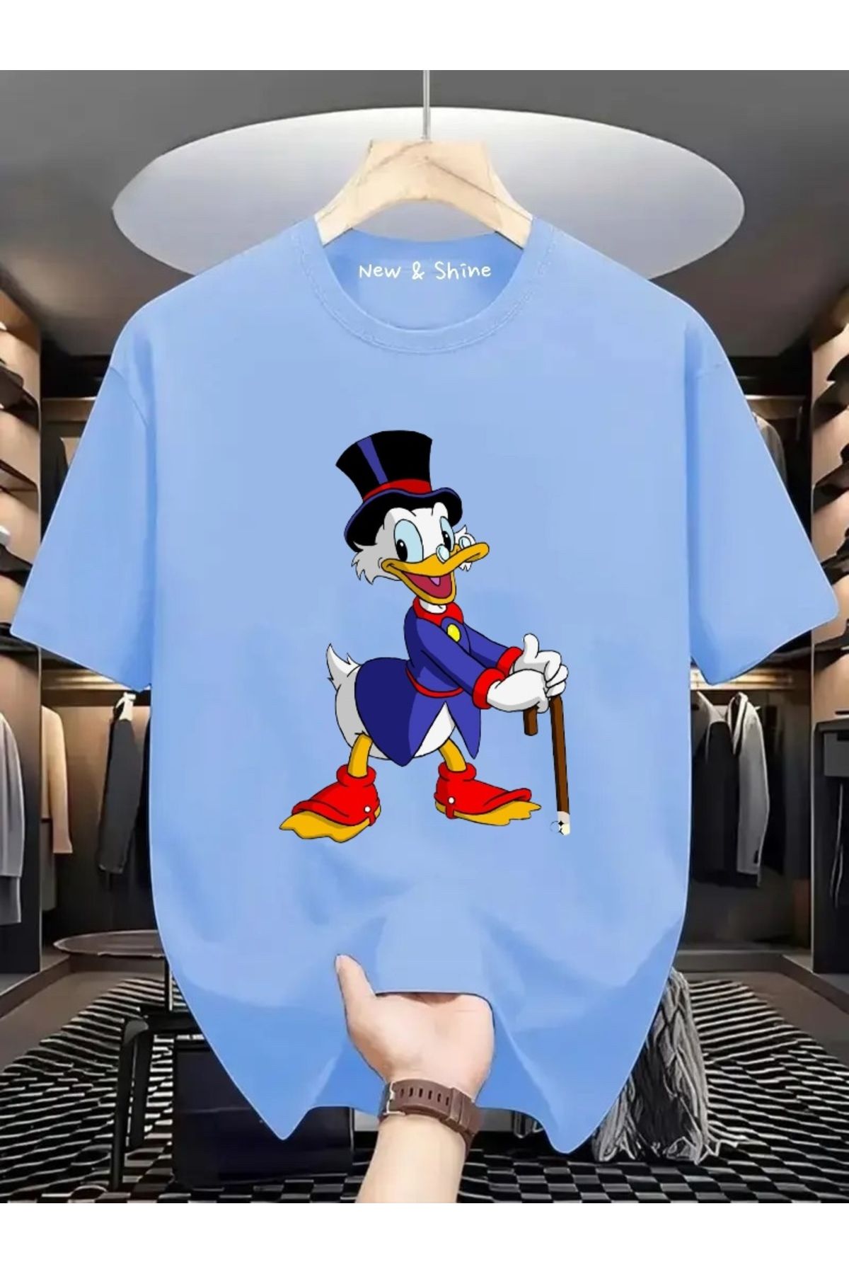 New Shine Uncle Duck Baskılı Oversize T-Shirt