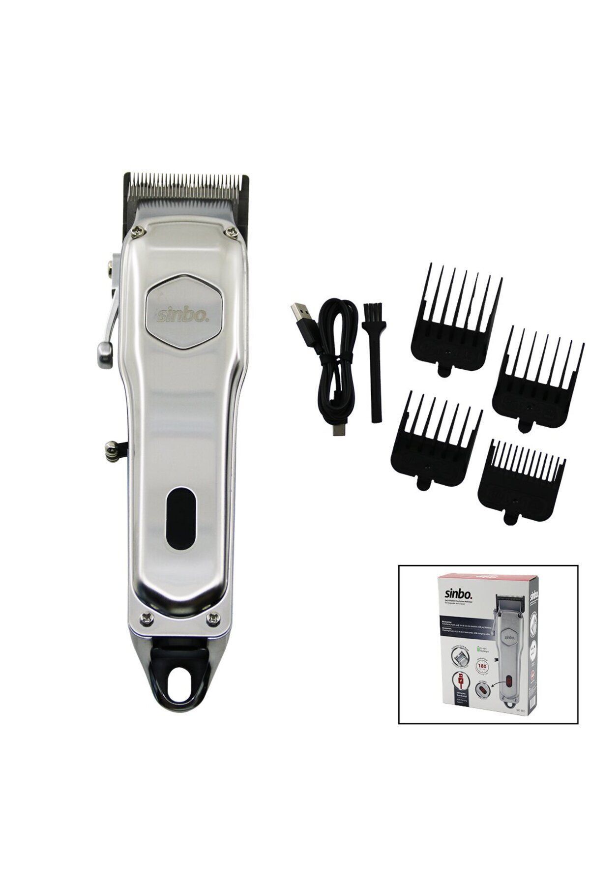 mrpurple USB ŞARJLI - DİJİTAL GÖSTERGE SAÇ - SAKAL KESME TRAŞ MAKİNESİ ÇELİK GÖVDE - PRP5173-8894