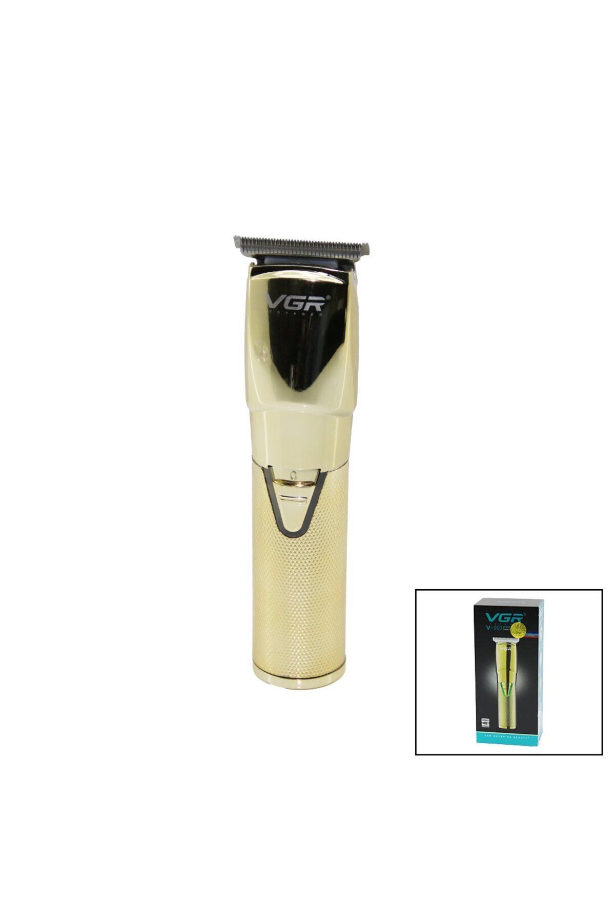 mrpurple GOLD KROM KAPLAMA GÖVDE SAÇ - SAKAL KESME TRAŞ MAKİNESİ USB ŞARJLI V-903 (4767 - PRP8839-8154