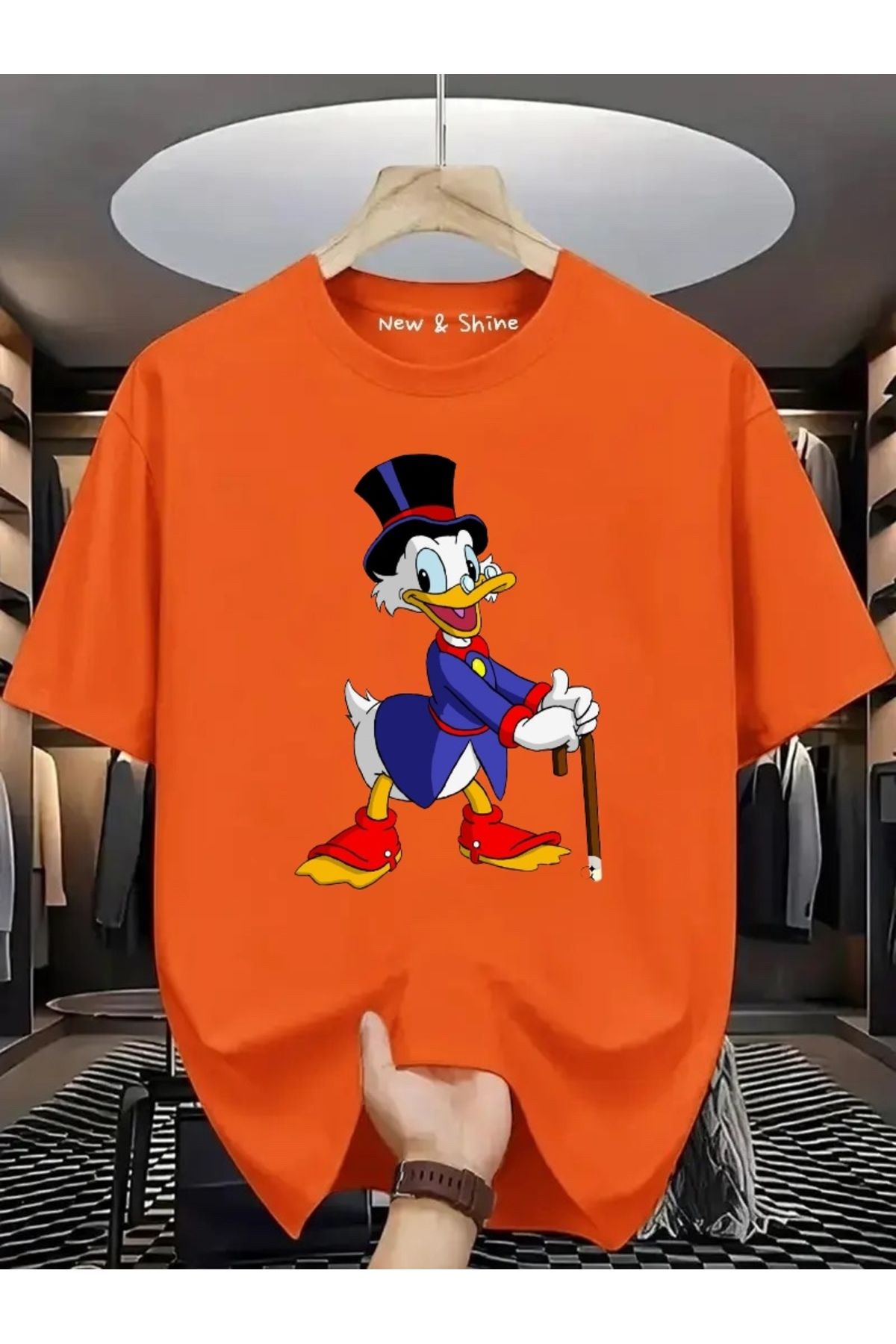 New Shine Uncle Duck Baskılı Oversize T-Shirt