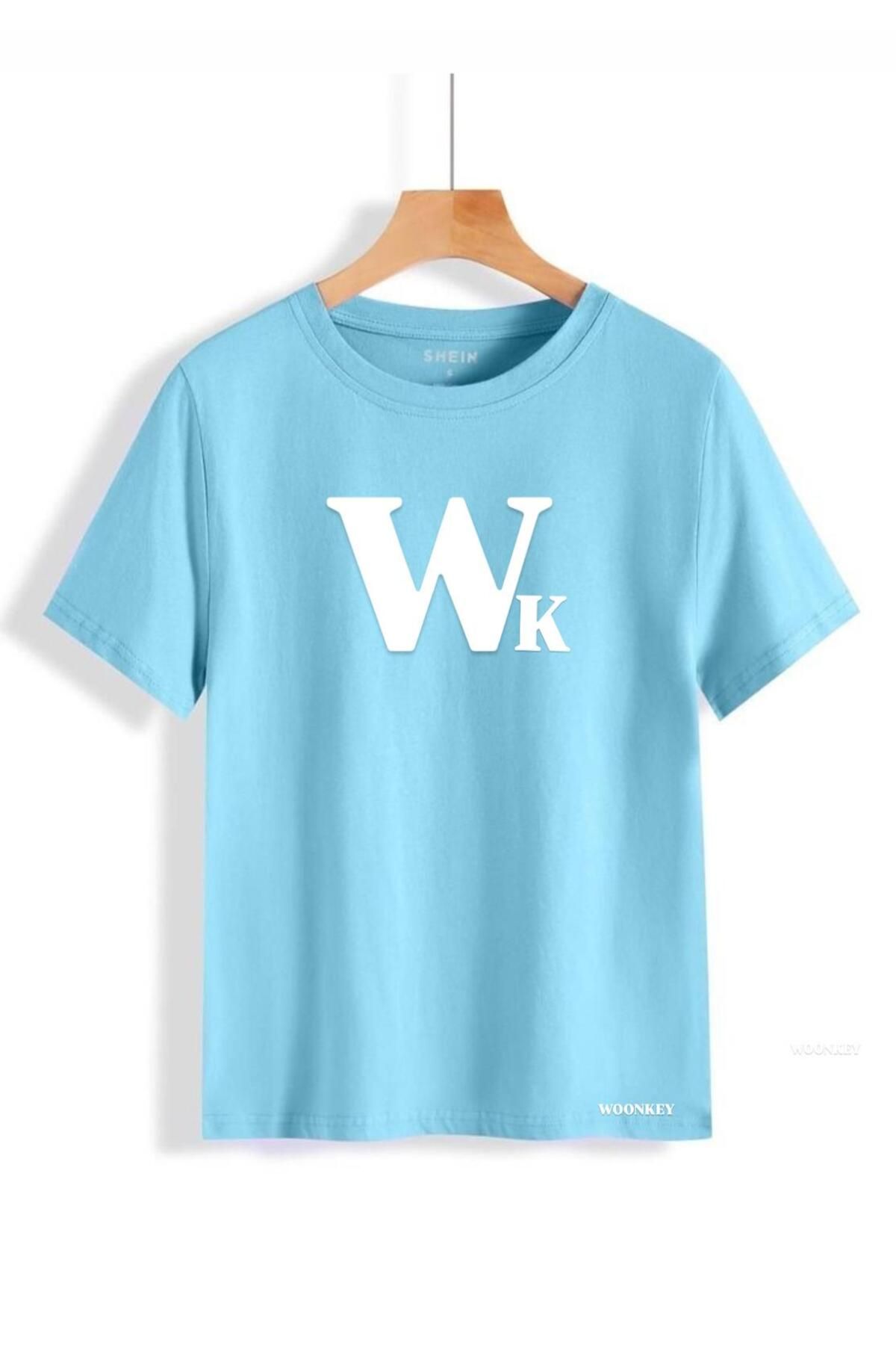 woonkey UNISEX OVERSİZE WK BASKILI BİSİKLET YAKA TİŞÖRT