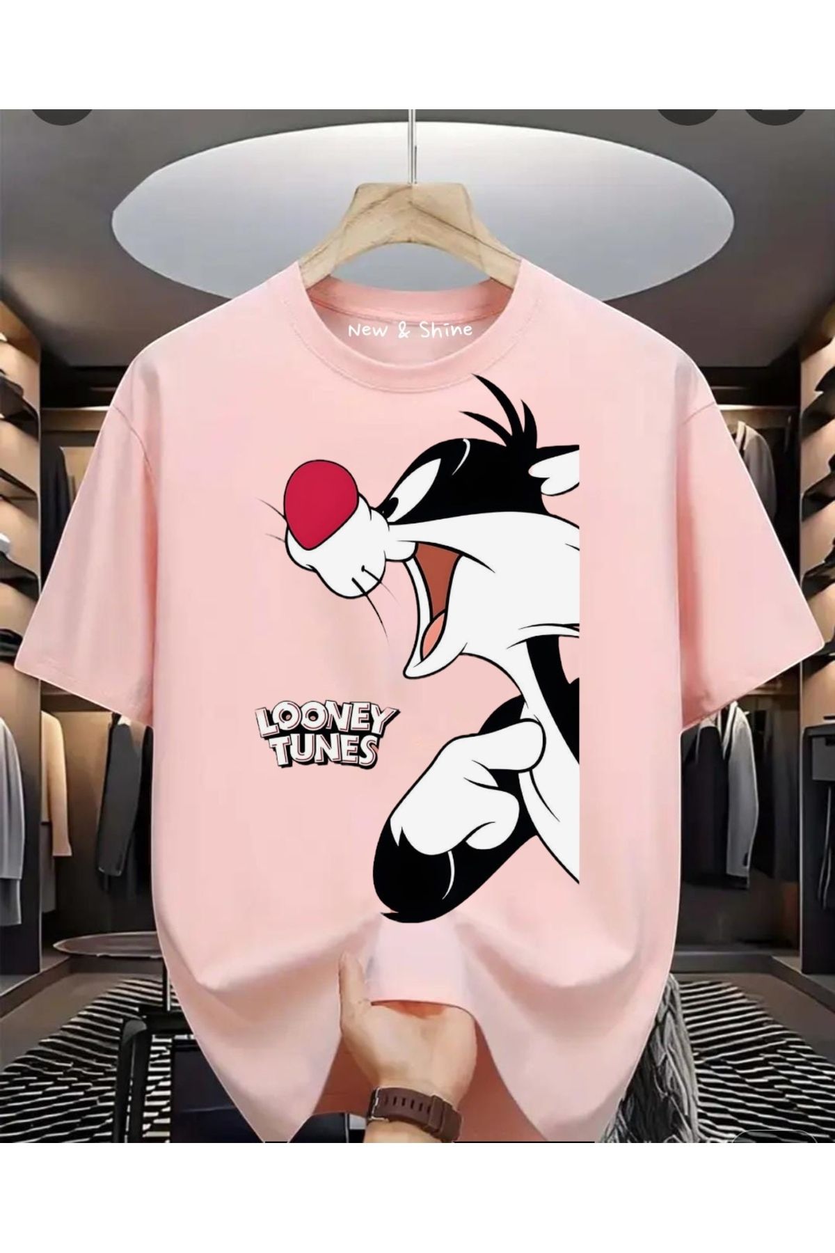 New Shine Slyvester Baskılı Oversize T-Shirt