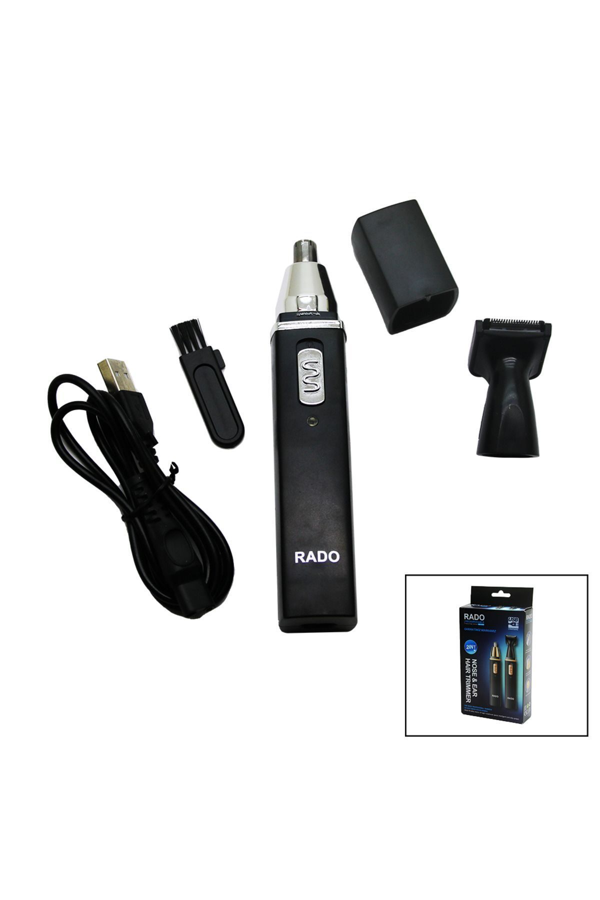 mrpurple 2IN1 BURUN - KULAK KIL ALMA - ENSE ÇİZİM USB SARJLI TRAŞ MAKİNESİ RD-3138 (476 - PRP5245-8373