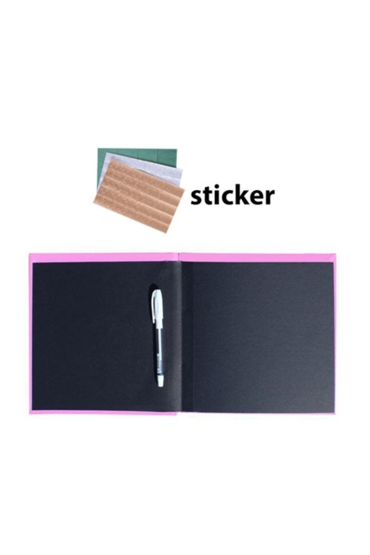 Dijital Dünyası My Baby Pembe 20 Yaprak-40 Sayfa 30x30 Büyük Boy Kendin Yap Anı Defteri Beyaz Kalem&bant Hediyeli fotoğrafı 5 (önizleme)