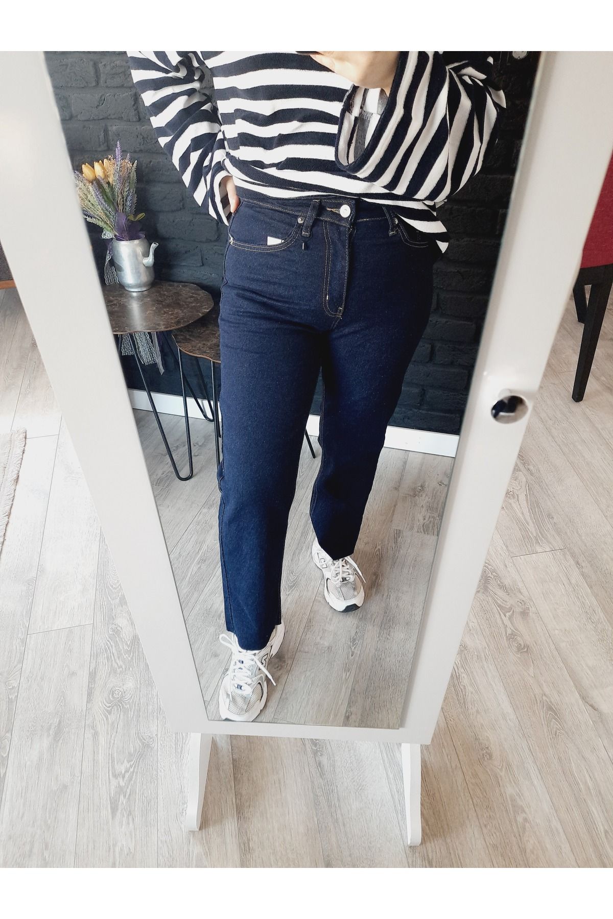 ALVWOMAN Koyu Mavi Boyfit Jean
