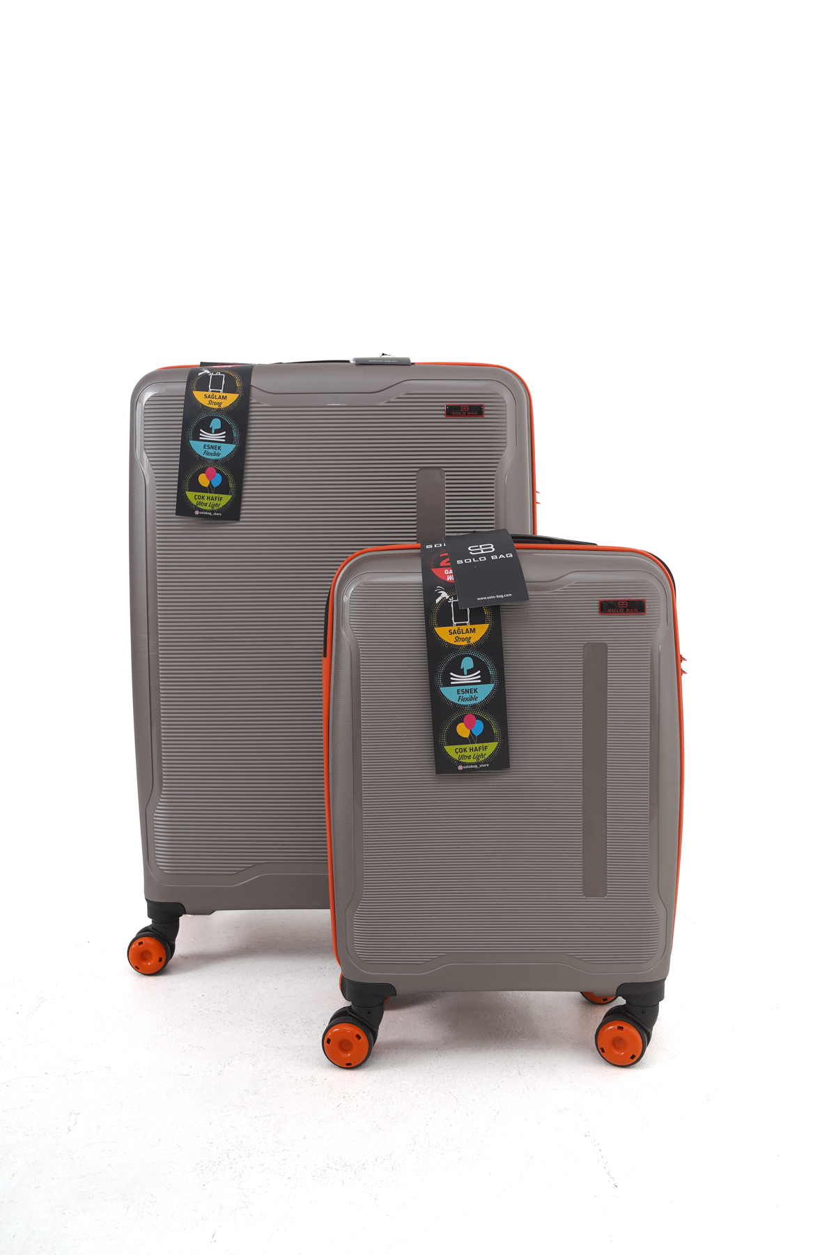 Large and Cabinet Size 2-Piece Set Polypropylene Unbreakable Pp Silicone Suitcase