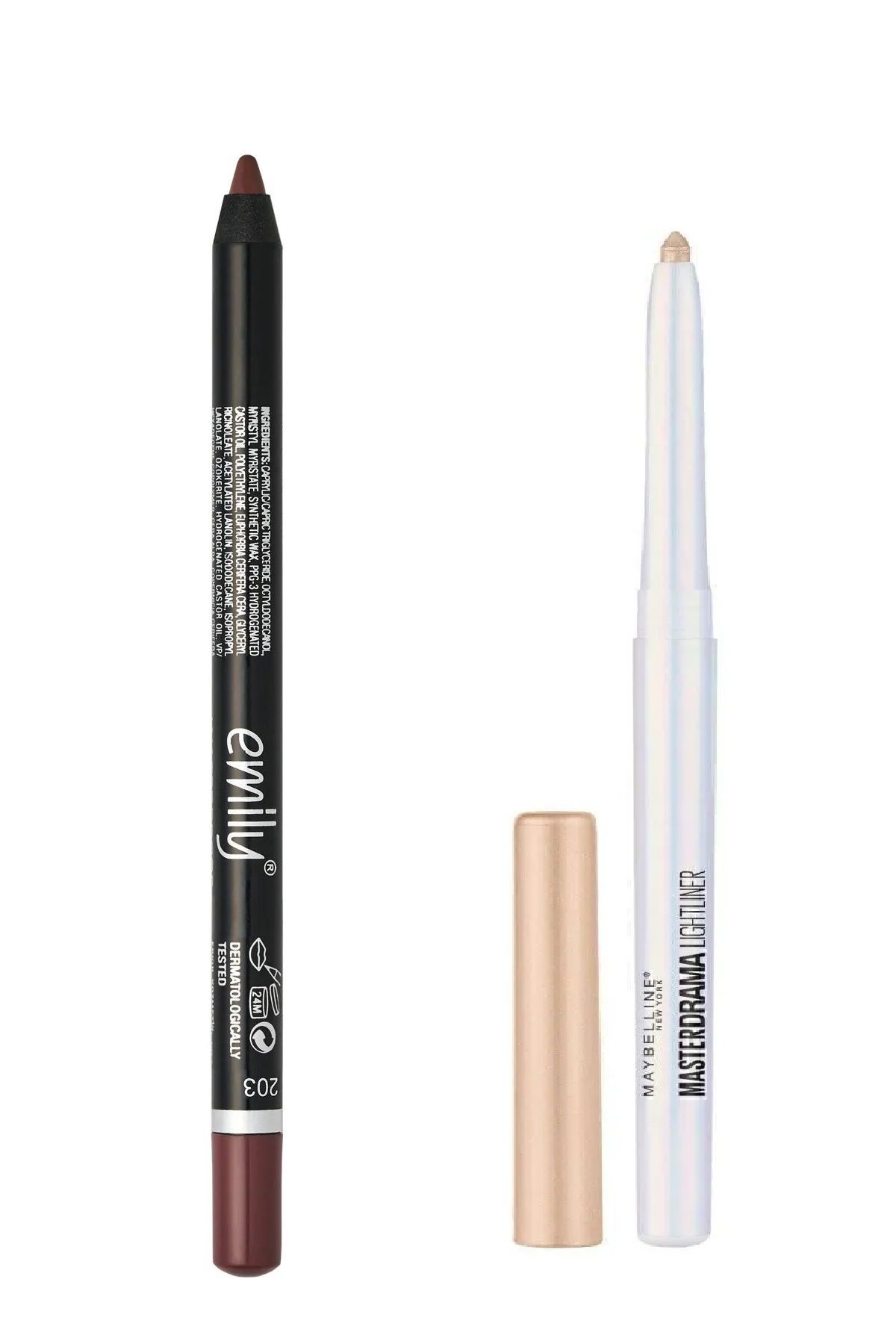 EMILY Dudak Kalemi No: 203 & Maybelline New York Master Drama Lightliner 40