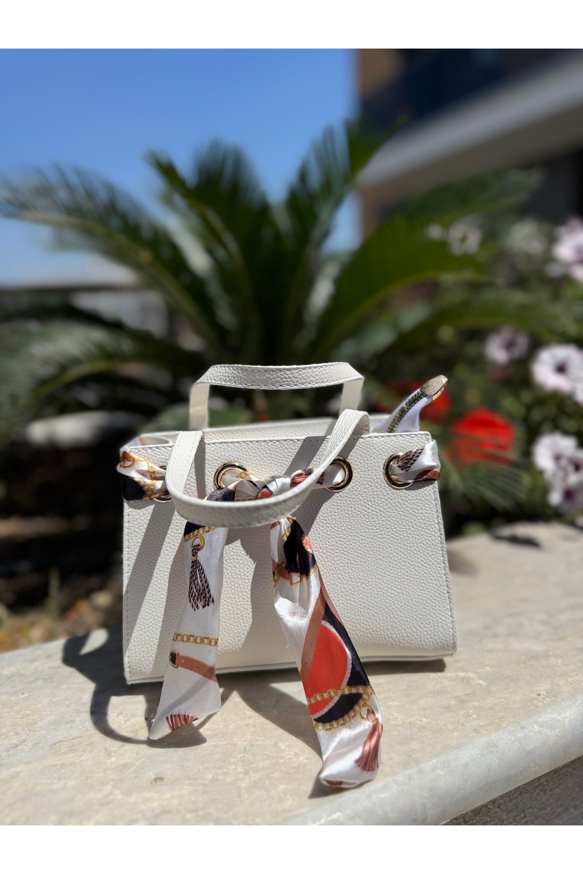 MODA Mini Fular Detaylı Kadın El ve Omuz Çantası