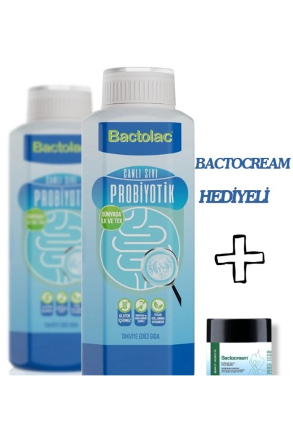 Bactolac Bactocream Hediyeli Sıvı Probiyotik 1000 ml 2 Ad Dünyada Canlı Organizma Içeren Tek Sıvı Probiyotik