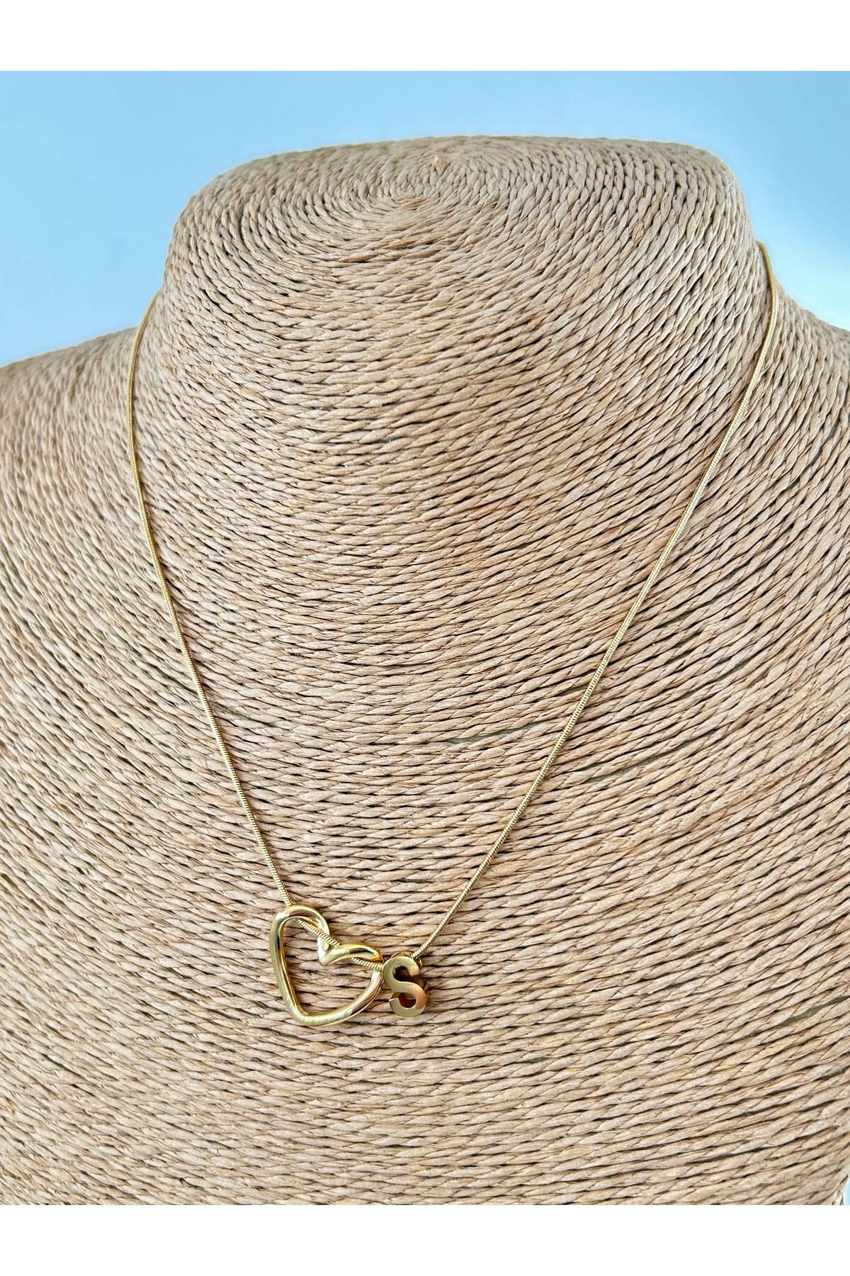 miyle Çelik Gold Harf Kolye 45cm (S) // KOLYE-4527