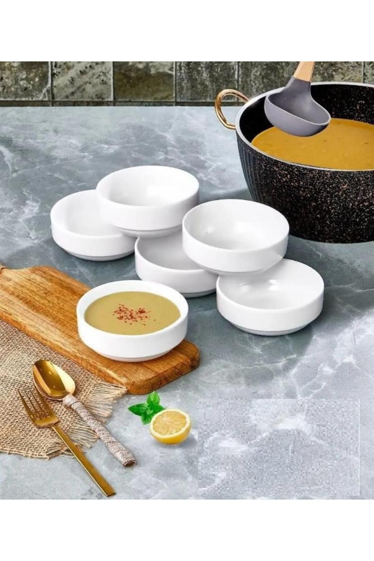 RGS ÇİNİ RGS Çini 6'lı 12 Cm Porselen Joker Kase Çorba Kahvaltılık Çerezlik Set.