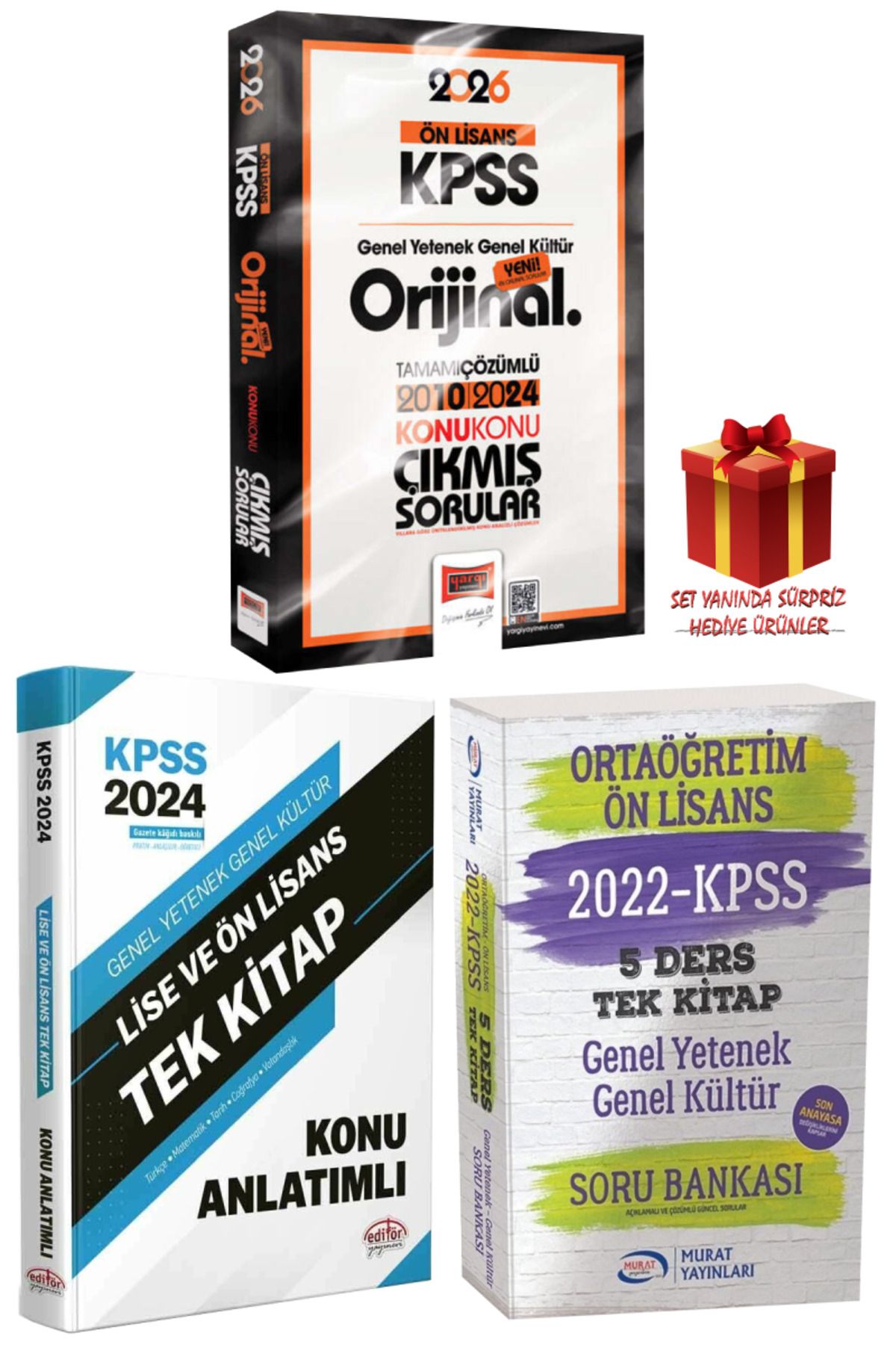 Yargı Yayınları 2026 KPSS Ön Lisans GYGK Orijinal Çıkmış Sorular 2010-2024+Tek Kitap Konu Anlatımı+Soru Bankası Seti