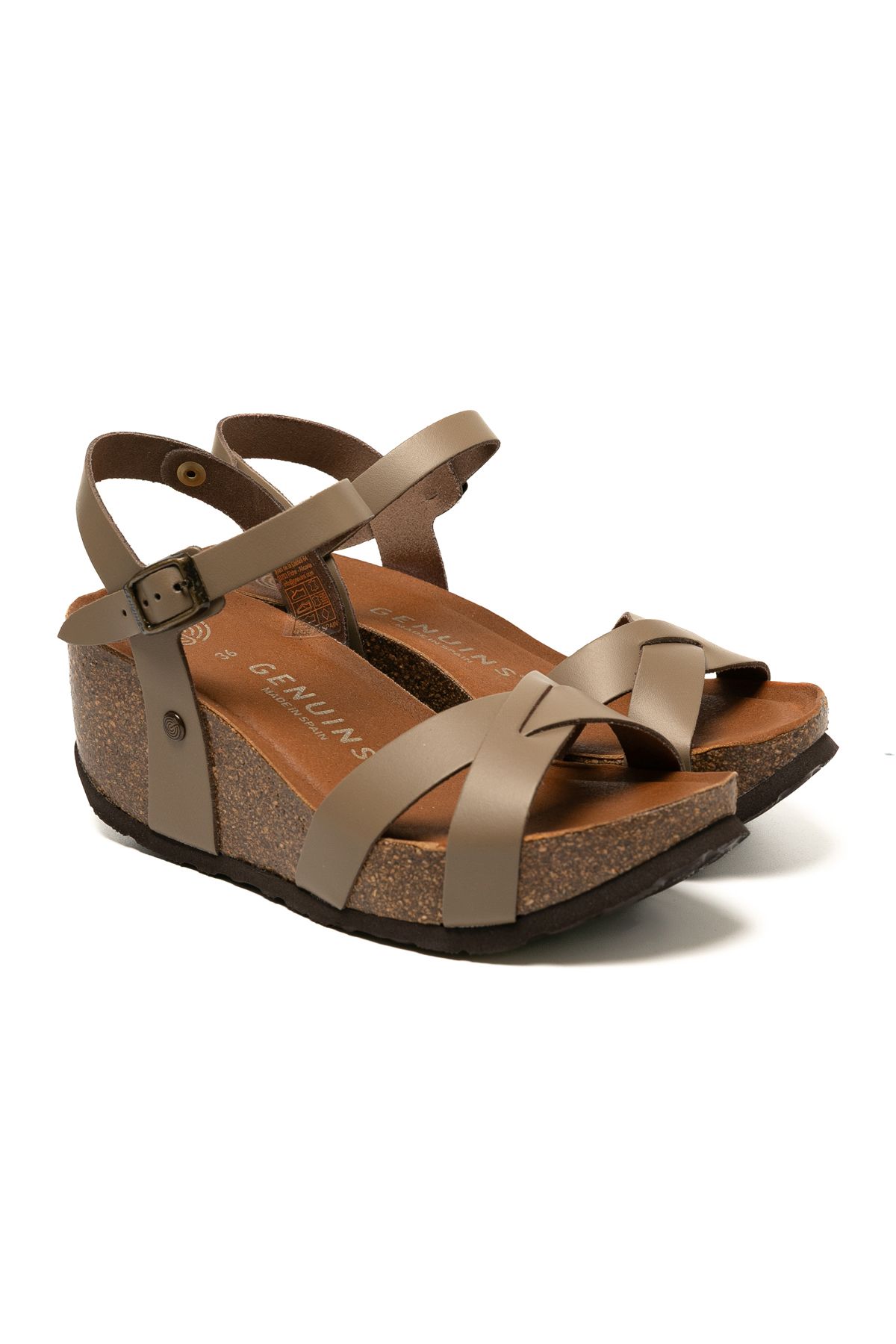 Genuins-Women / Girls Slippers Cannes g 106318   Genuins Leather Dress Taupe 3