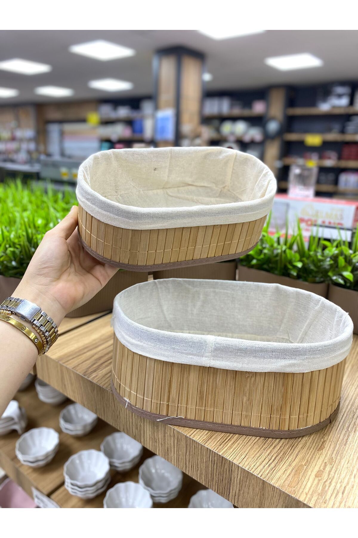 ASA OVAL BAMBU 2 Lİ SEPET