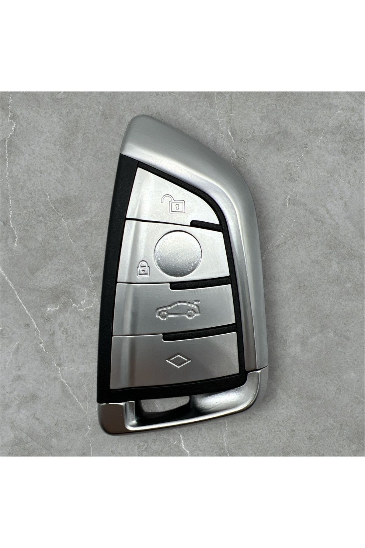 Luxe Aksesuarr BMW 7 Serisi G20 G21 F40 G29 G20-G30-G80 G82 G83 Yeni kasa 2019-2024 Smart Kumanda Kabı 4 Buton Gri