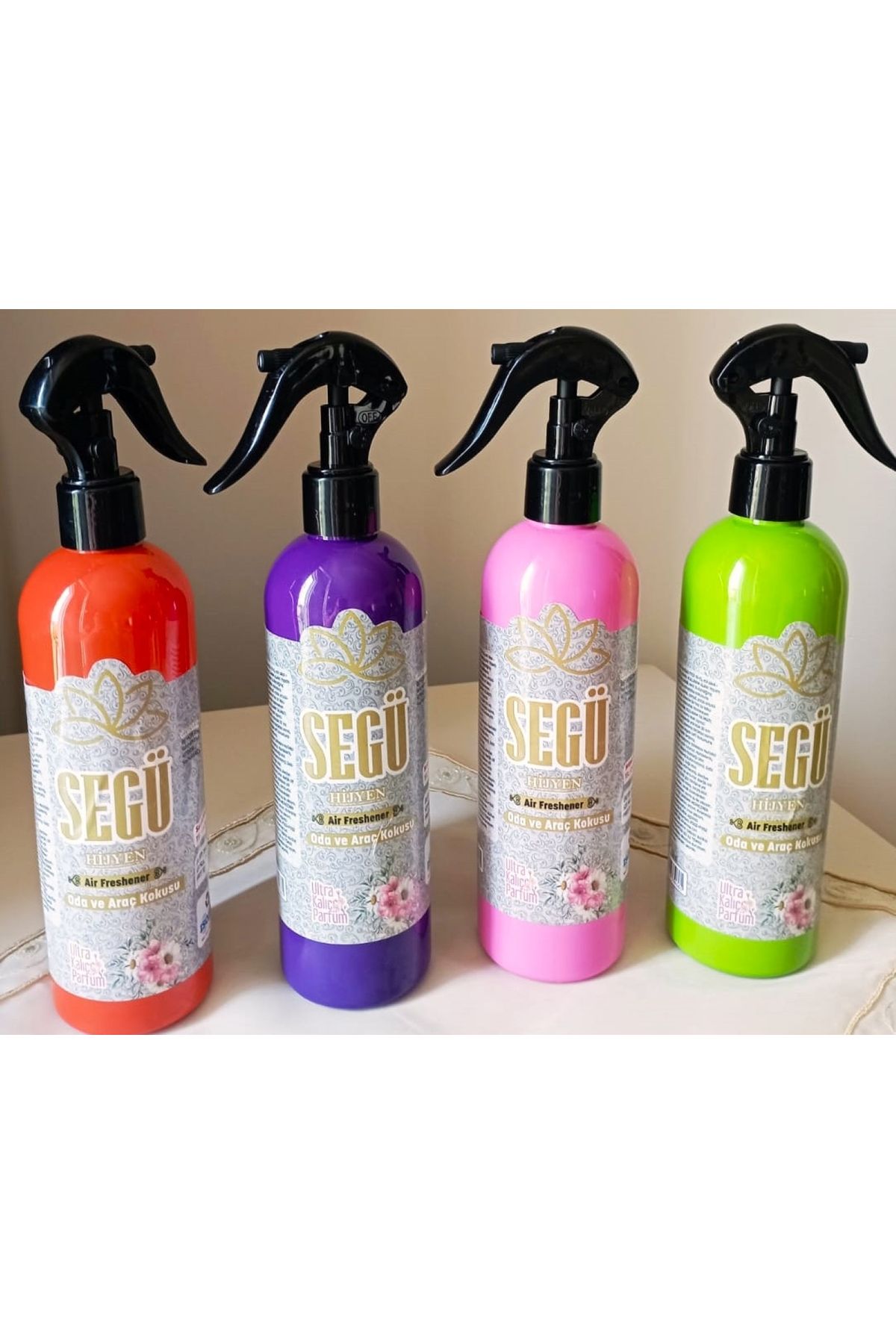 SEGÜ 4LÜ--350 ML OTO/ARAÇ/ODA KOKUSU-SPREYİ(KAVUN/BAHAR/SAFİR/SANDAL KOKULU)