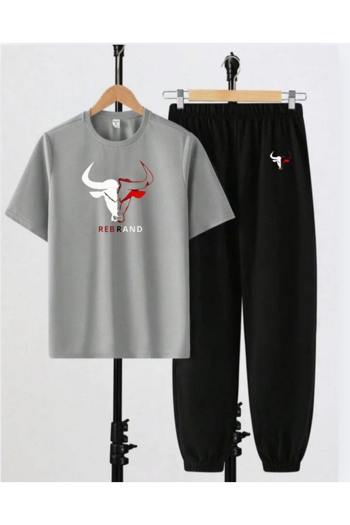 REBRAND Oversize T-shirt Takımı - Baskılı Alt Üst Eşofman Takım