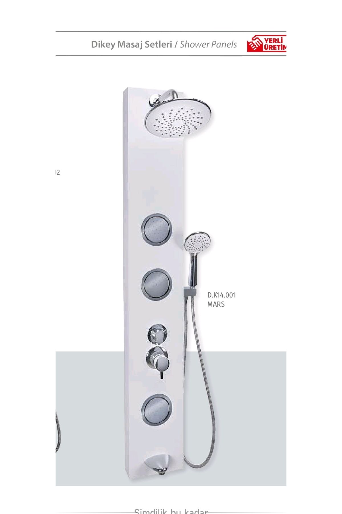OYLUM 4 Fonksiyonlu Inox Duş Paneli Krom Kare Beyaz