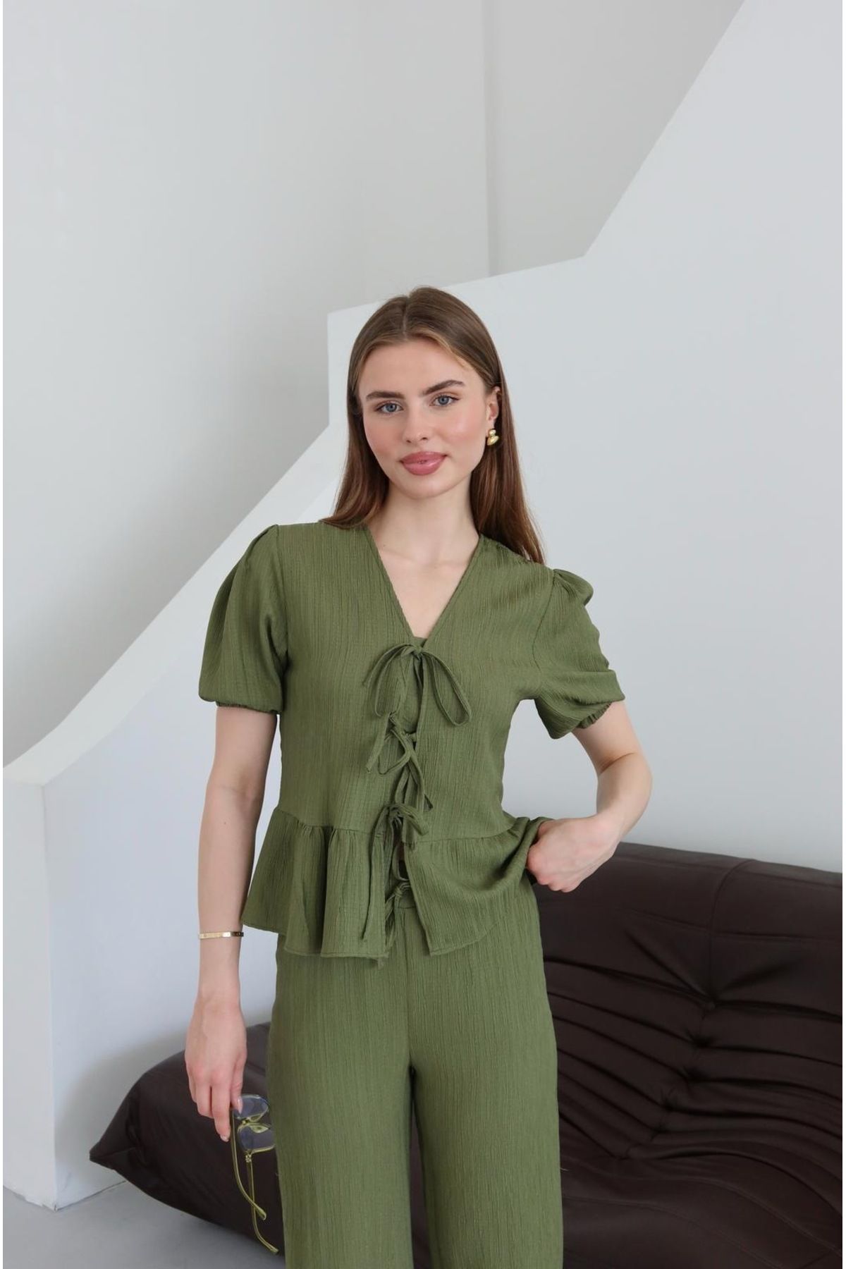Ekim Store Büzgülü Bağlamalı İkili Takım