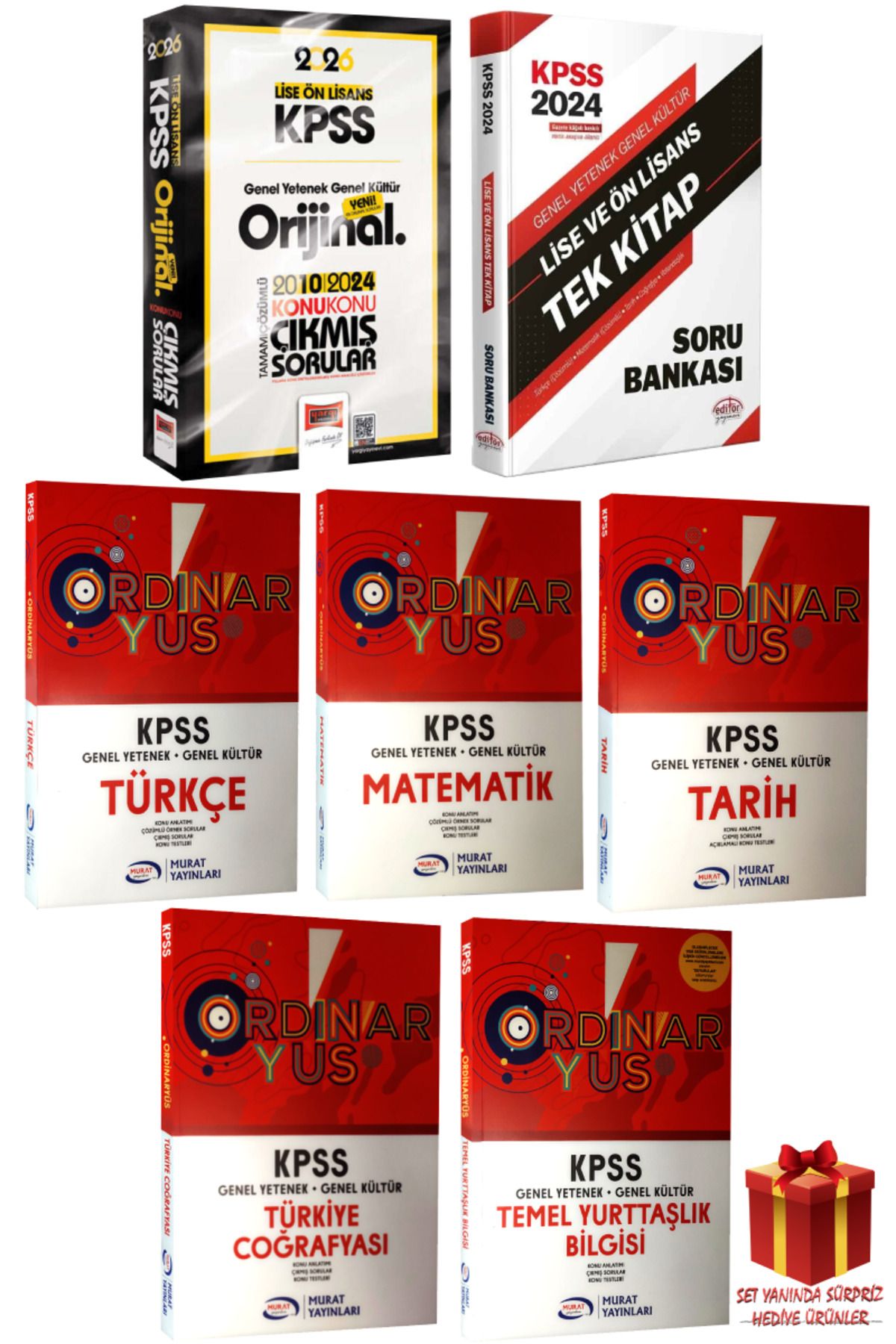 Yargı Yayınları 2026 KPSS Lise-Ön Lisans GYGK Orijinal Çıkmış Sorular 2010-2024+Tek Kitap SB+Ordinaryus Konu Anlatım