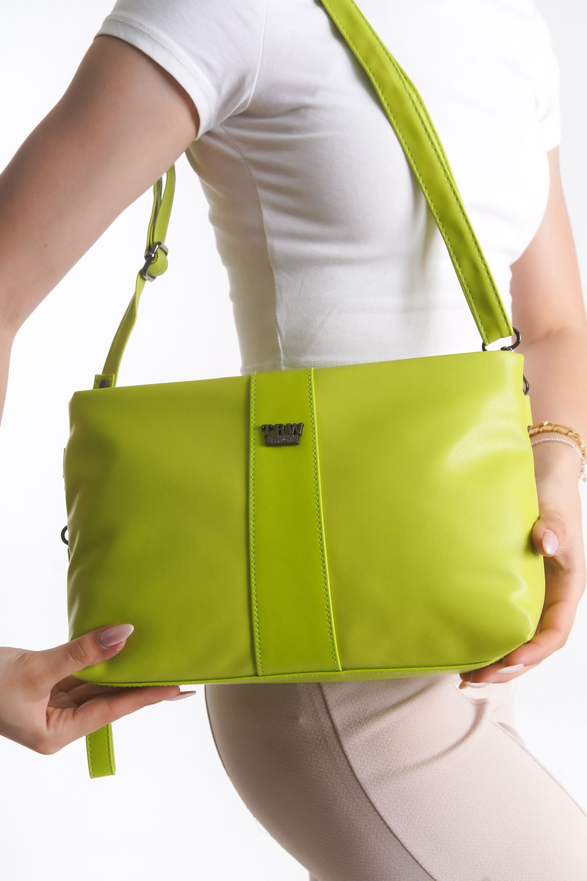Solo Bag Portföy Deri Clutch El Çantası Uzun Omuz Askılı Çanta