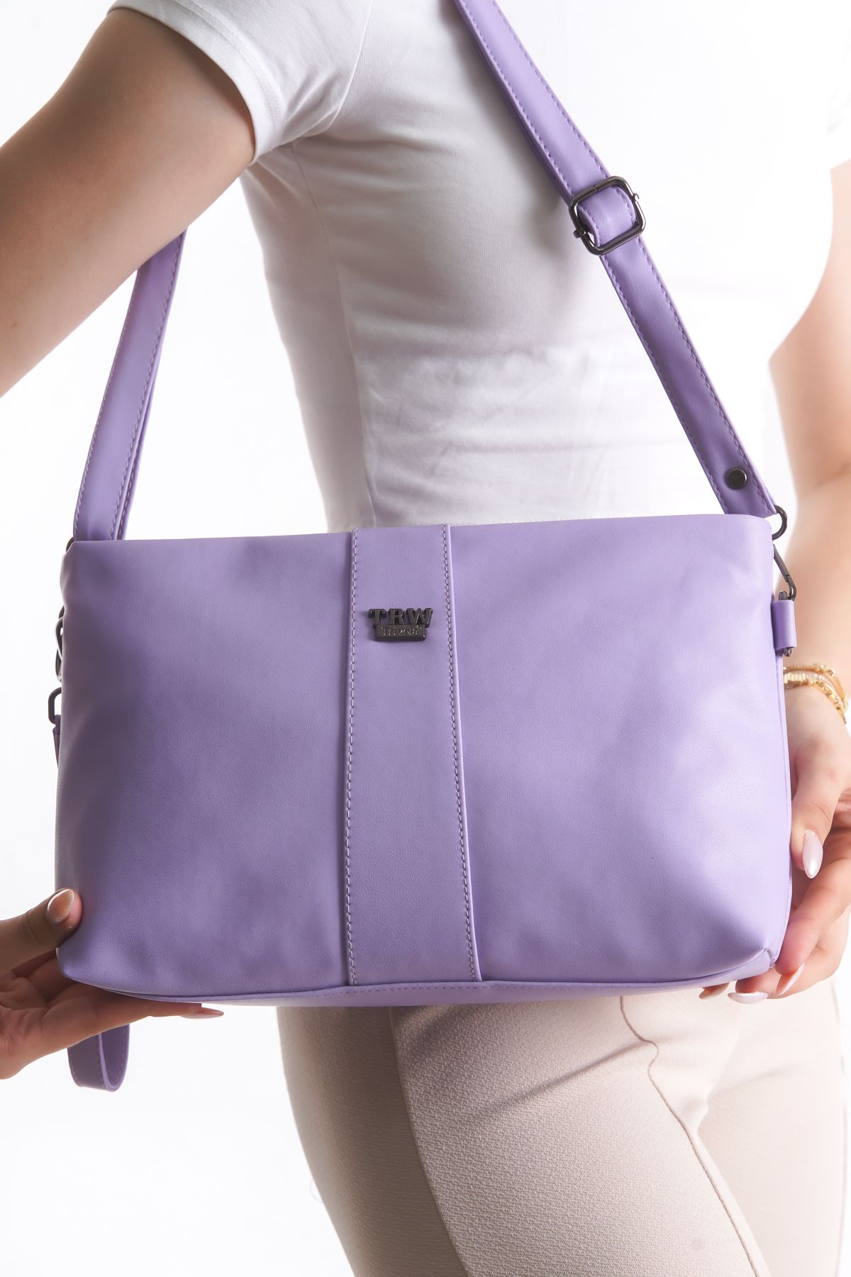 Solo Bag Portföy Deri Clutch El Çantası Uzun Omuz Askılı Çanta