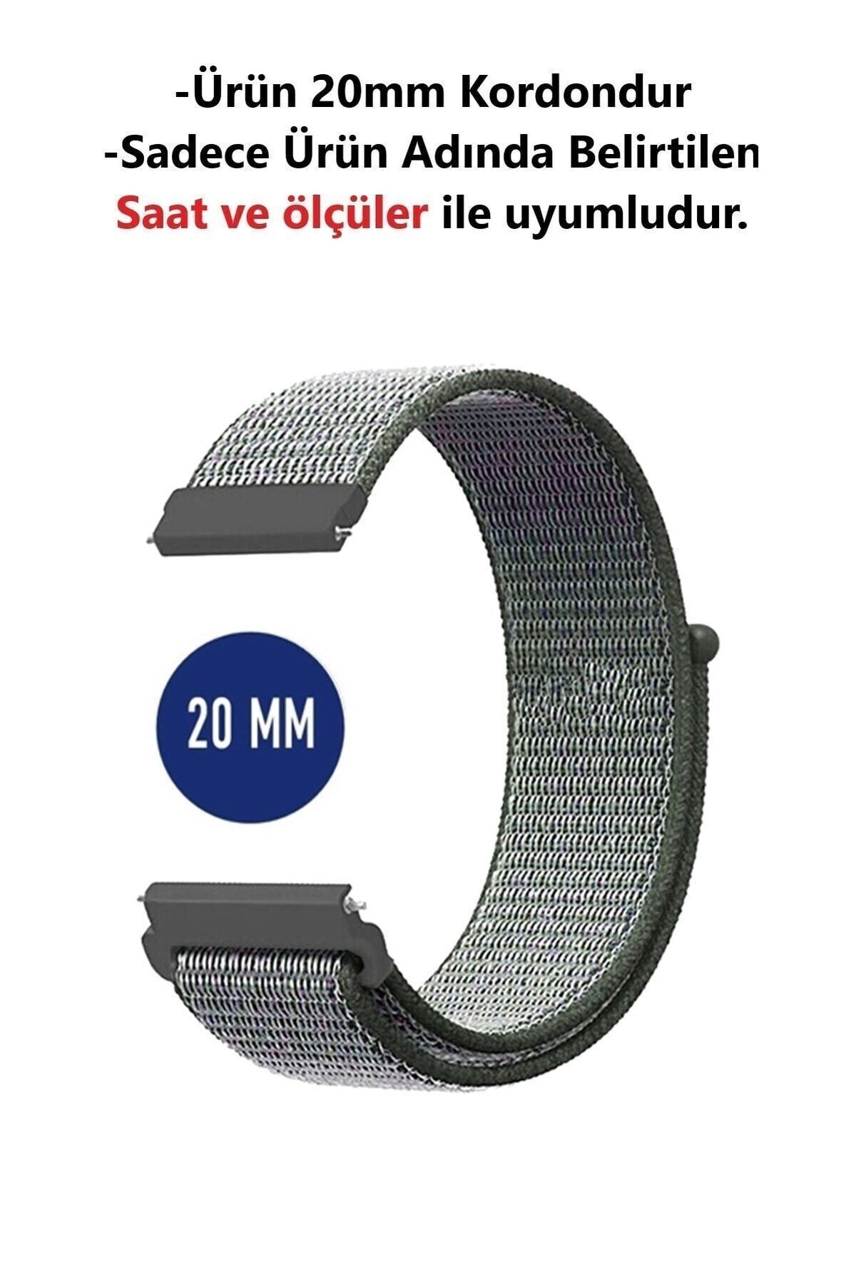CONOCER Samsung Galaxy Watch Active 2(40MM-44MM) - Active 1 Uyumlu 20mm Hasır Dokuma Kordon Kayış