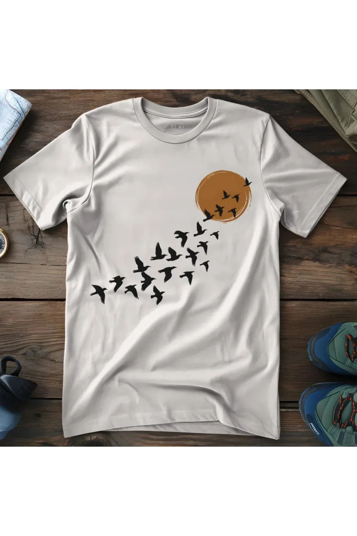 FeaR LeeS Kuzeye Git Baskılı Oversize T-shirt