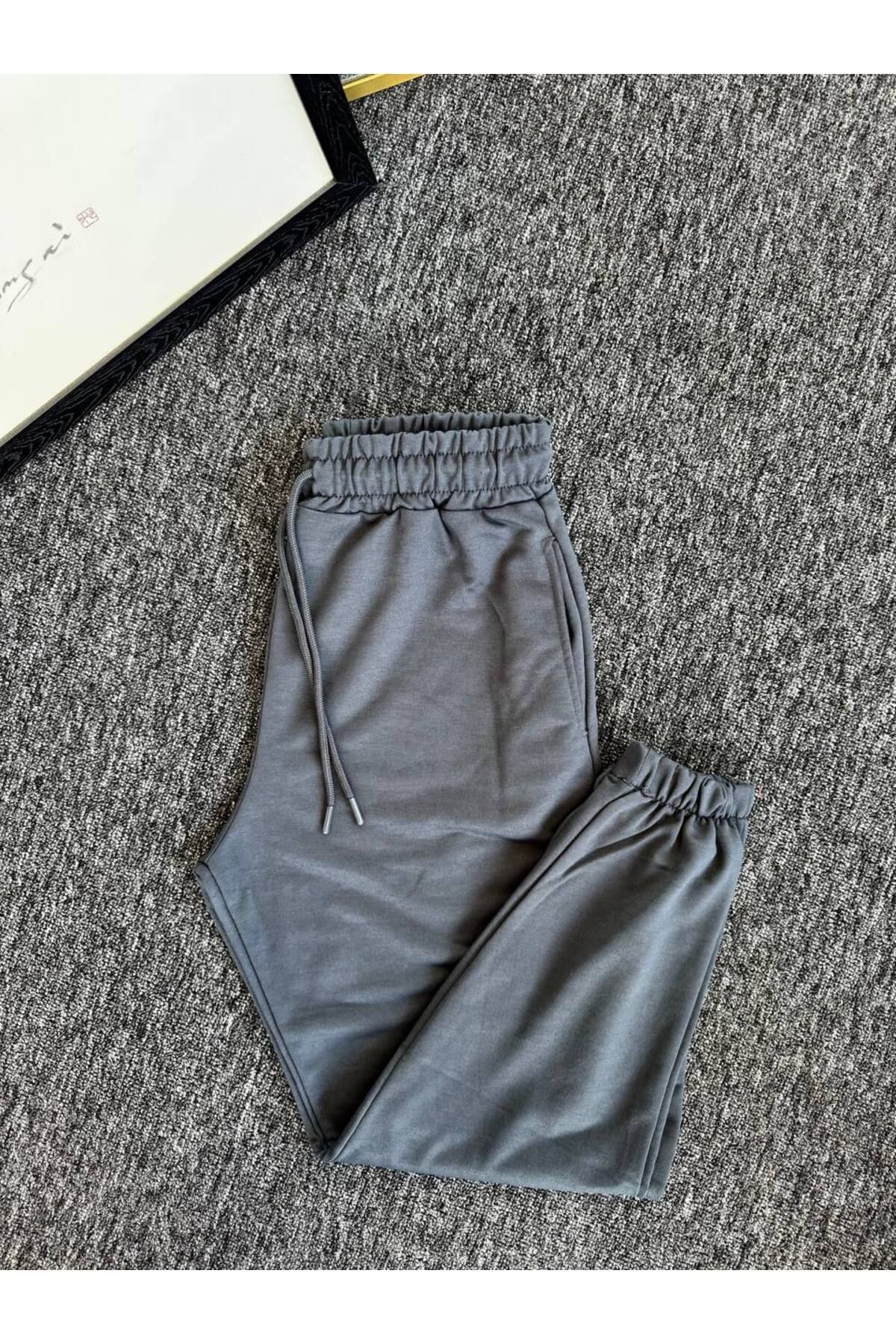 VOGUEMET Yeni Sezon Erkek Kadın Unisex Düz Renk Vortex Yüksek Kaliteli Eşofman Altı Paça Lastikli