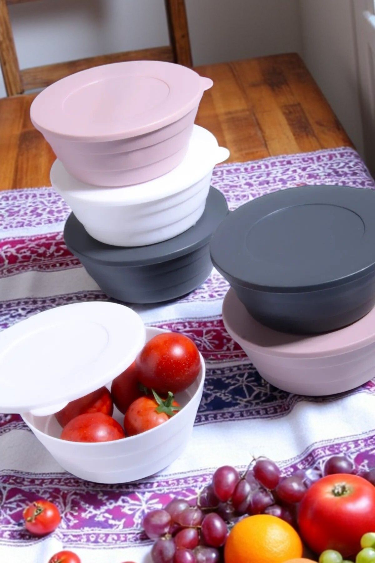 Home Alya Plastik 6'lı Saklama Kabı - Kahvaltıık - Çerezlik - 350 ml