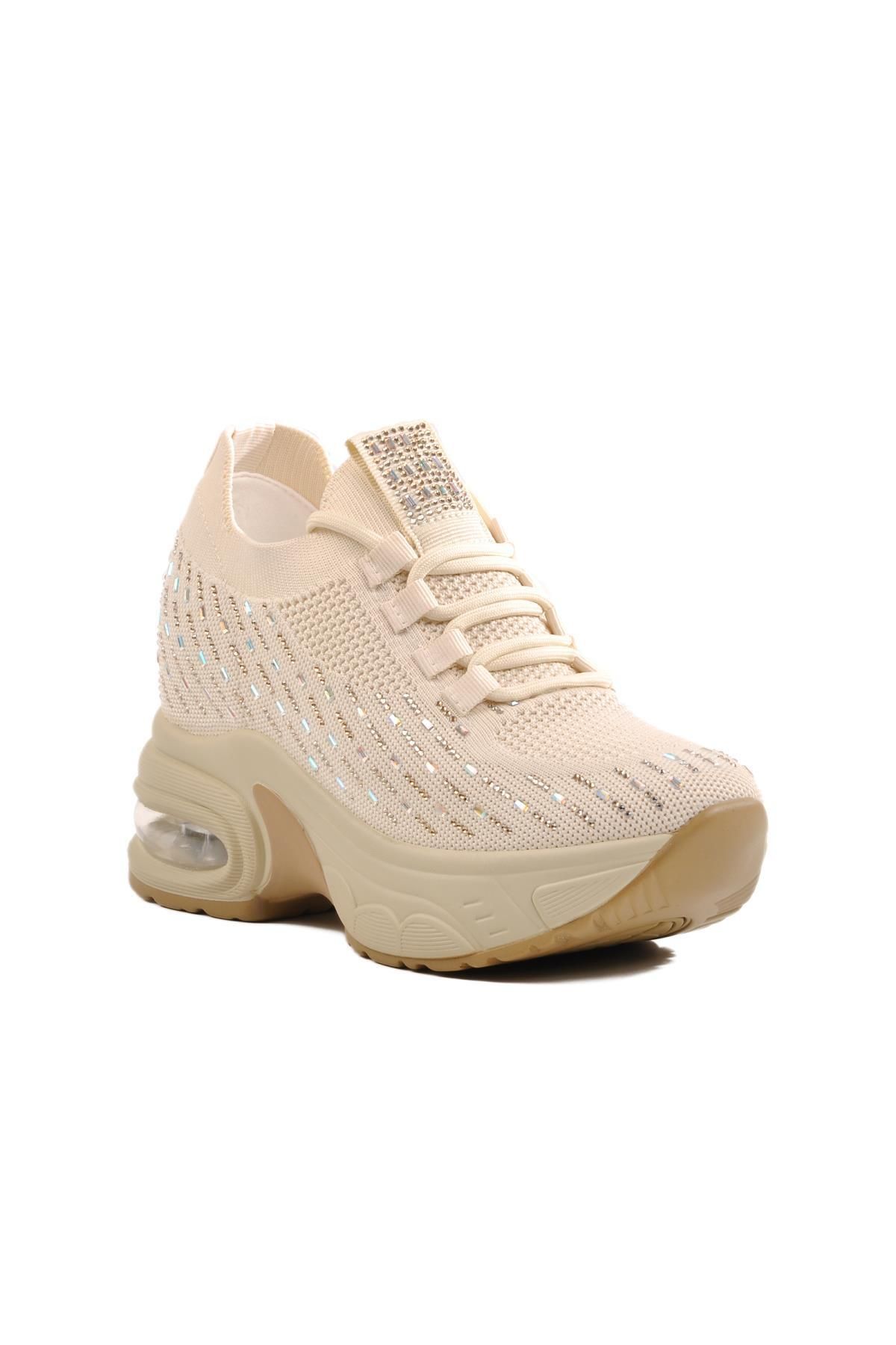 Guja 25Y300-20 Z Bej Kadın Taşlı Sneaker