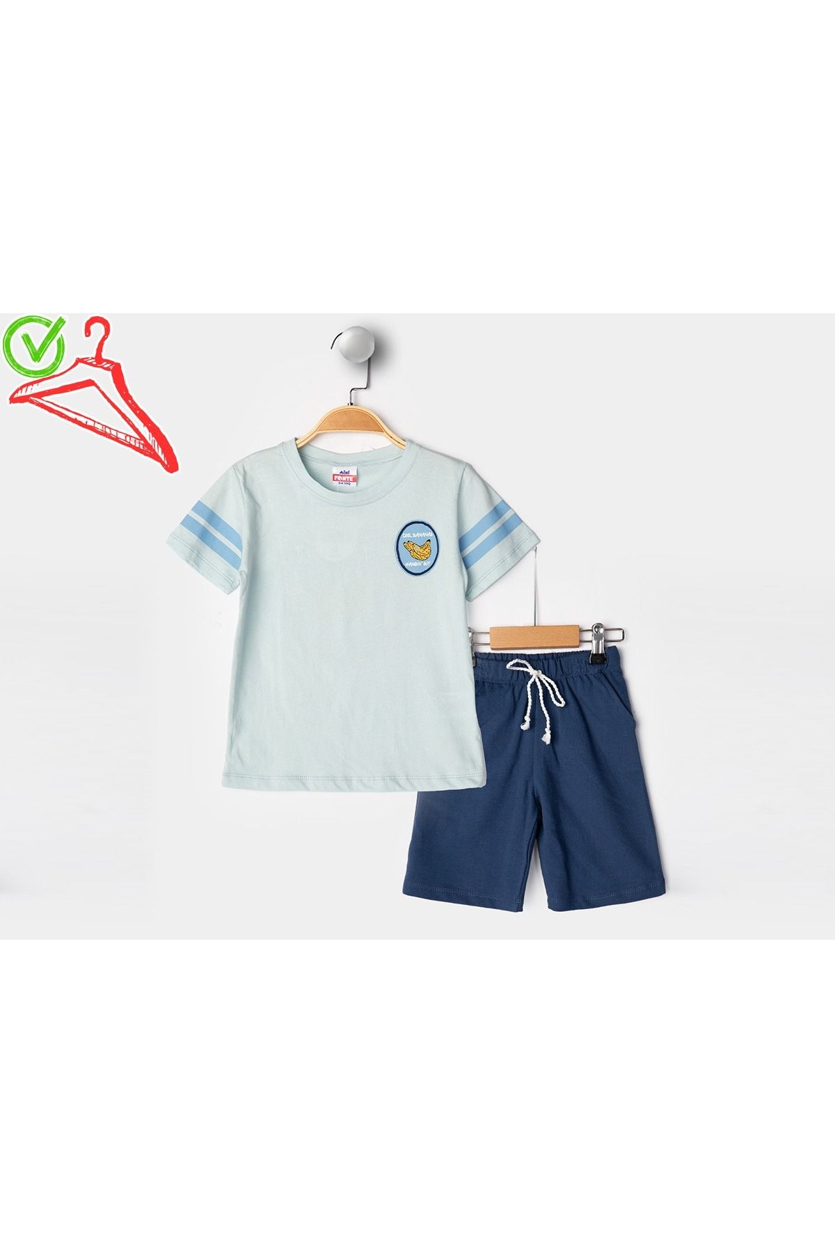 mini fonte kids Erkek şortlu yazlık takım 5 yaş