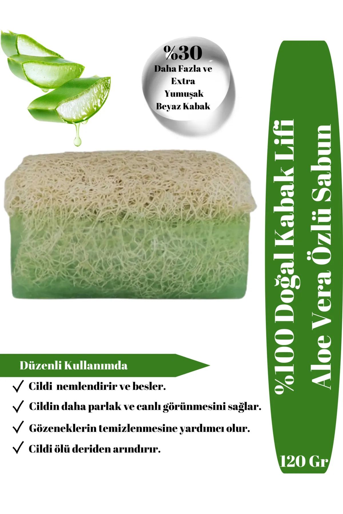 DERMOFACE ALOE VERA ÖZLÜ DOĞAL KABAK LİFLİ SABUN