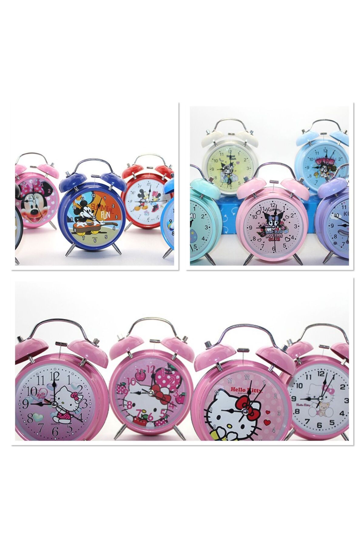 Vexahome Kuromi, Hello Kitty, Mickey Mouse Masa Üstü Çalar Saat