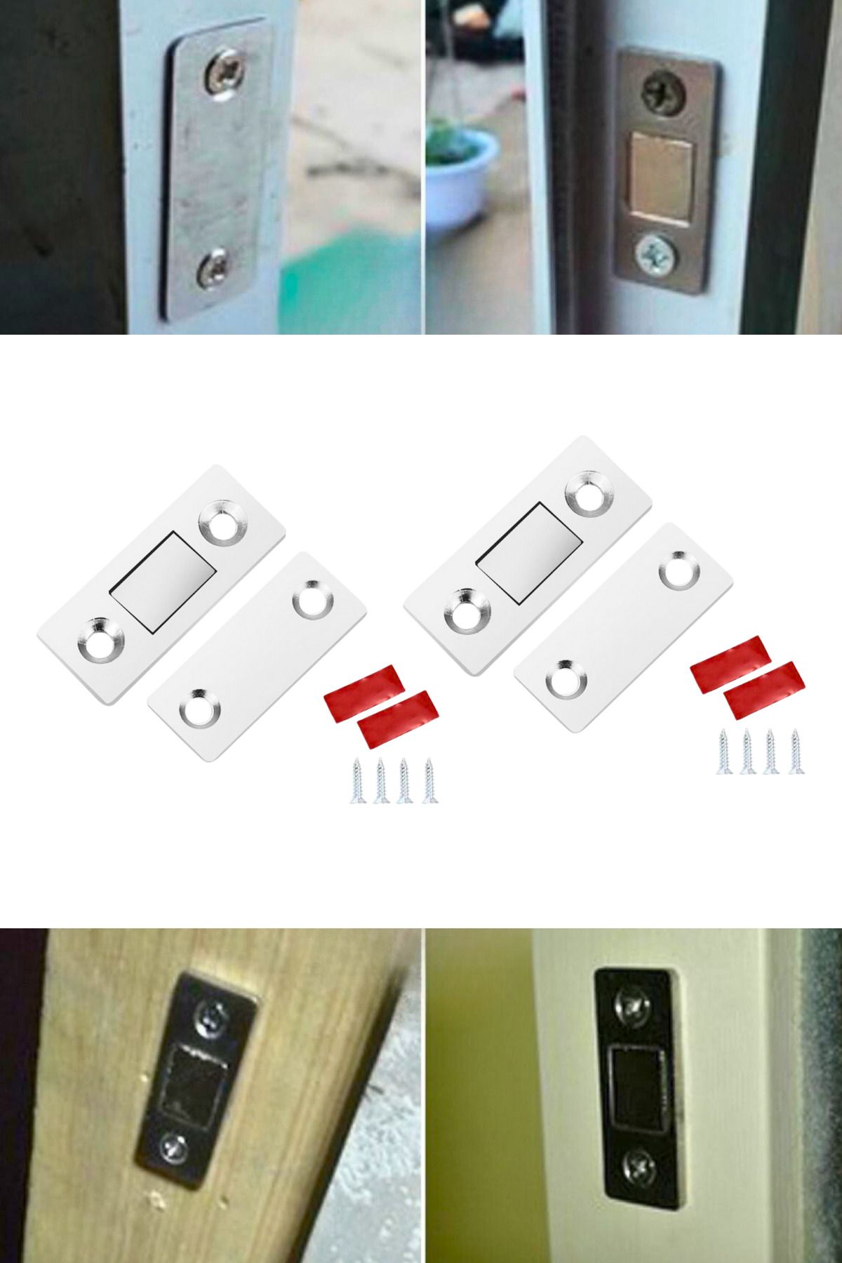 Vekorr 2 Set Mıknatıslı Çekmece Kapı Dolap Açma Kapma Aparatı Mobilya Otomatik Kapatıcı Stoper