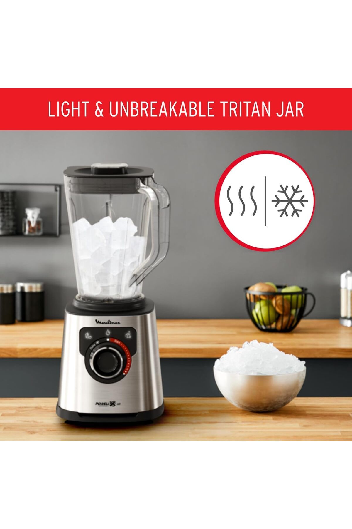 Moulinex-Blender | PerfectMix | High Speed 2 L Blender Smoothie Maker | Mixer | 1200 W | 4 Auto Prog 5