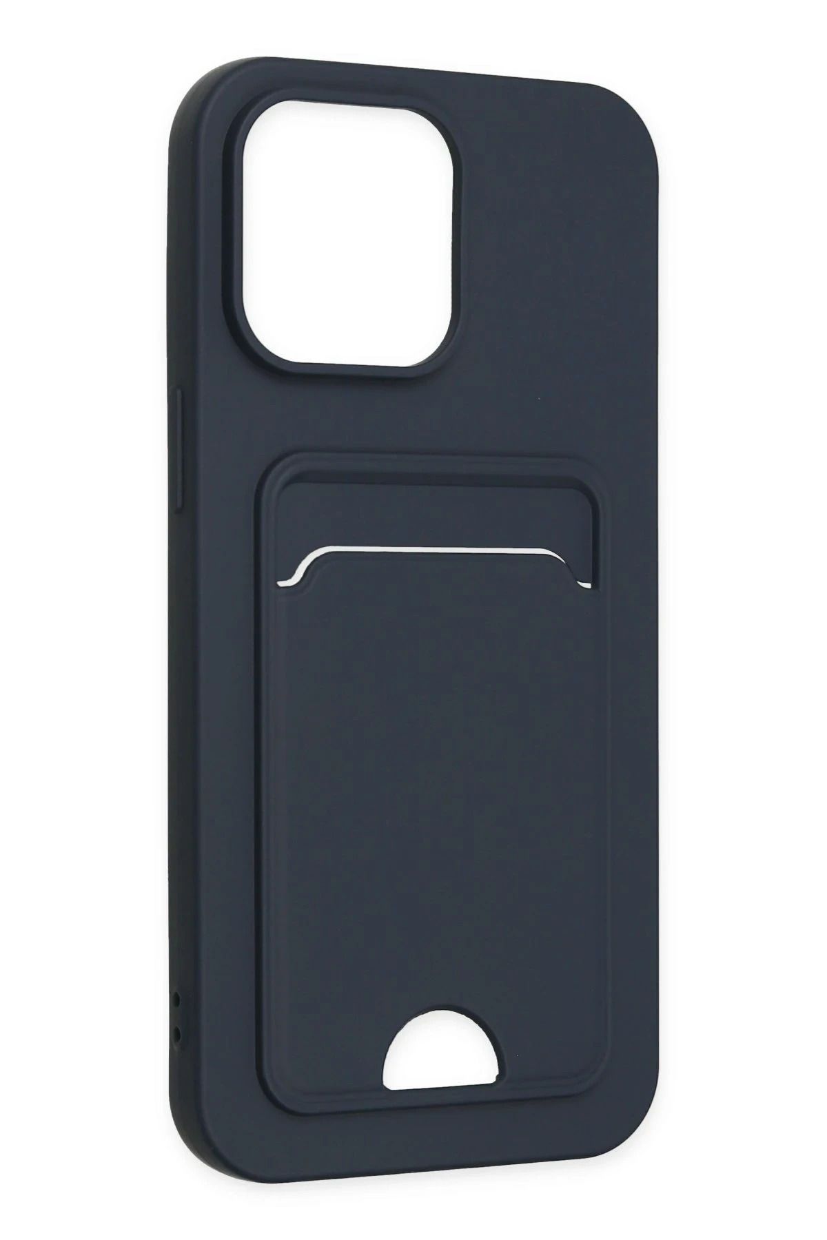 NewFace iPhone 14 Pro Kılıf Kelvin Kartvizitli Silikon - Lacivert WLZOR