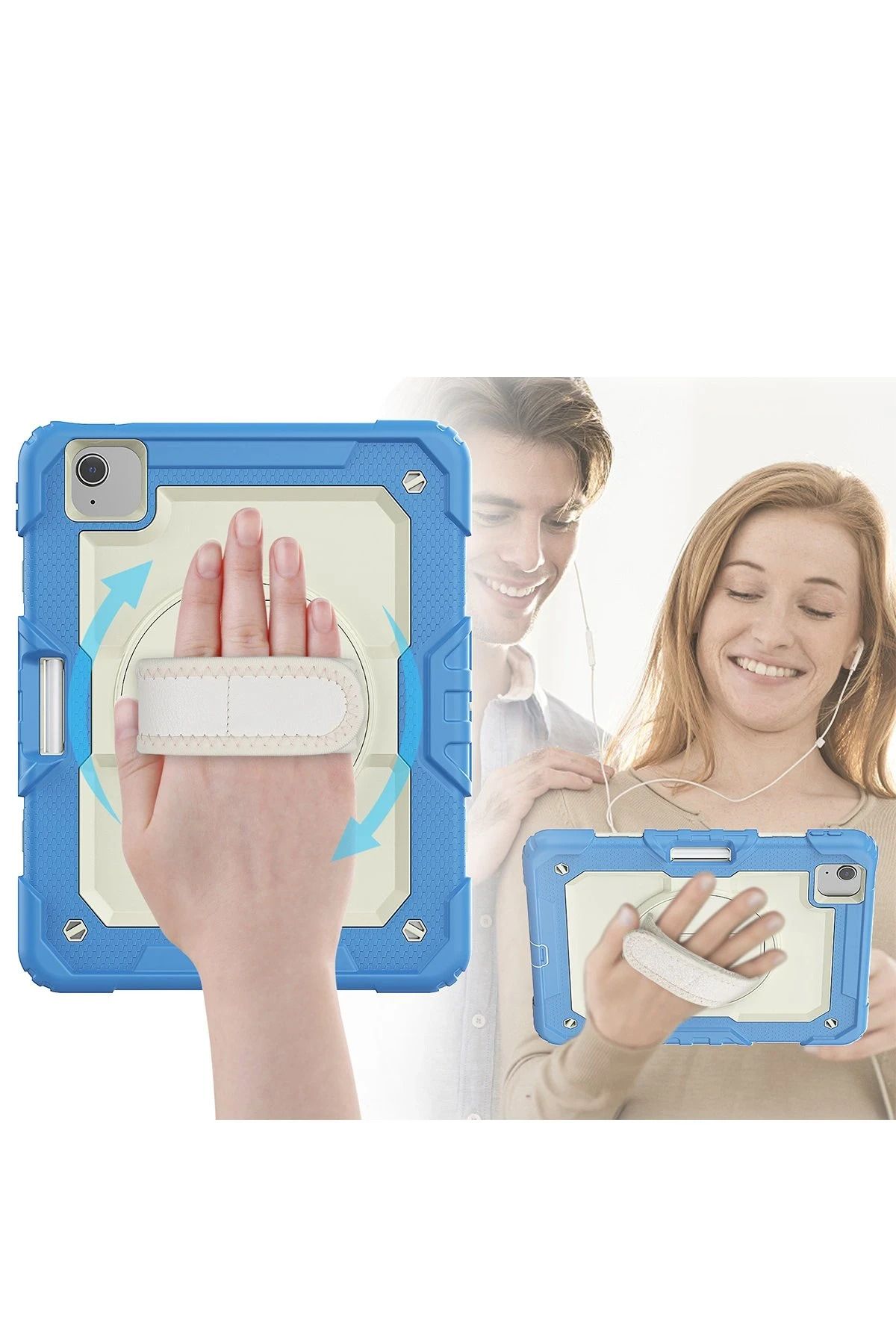 NewFace iPad Pro 11 (2020) Kılıf Strap New Tablet Kapak - Mavi WLZOR