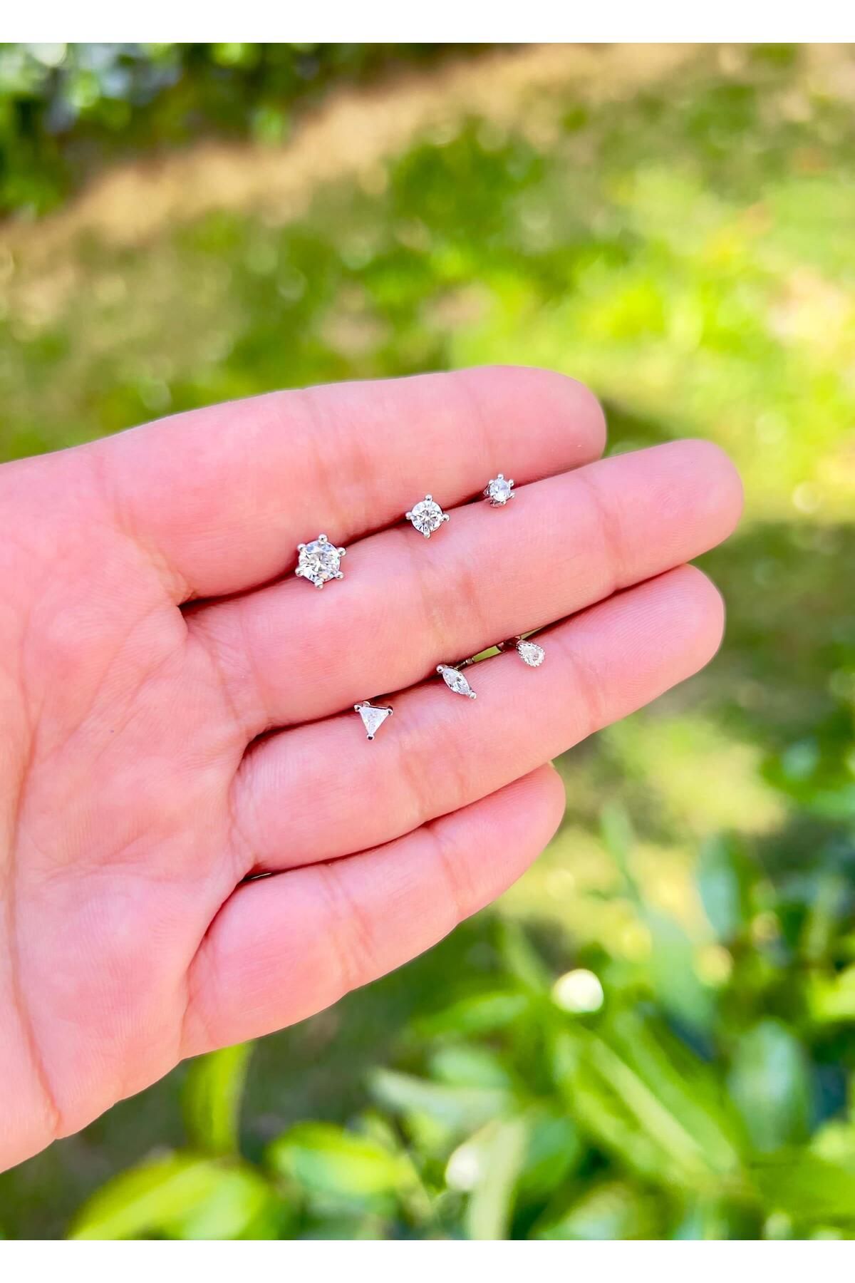 Defne Silver 5 mm Tektaş Gümüş Piercing