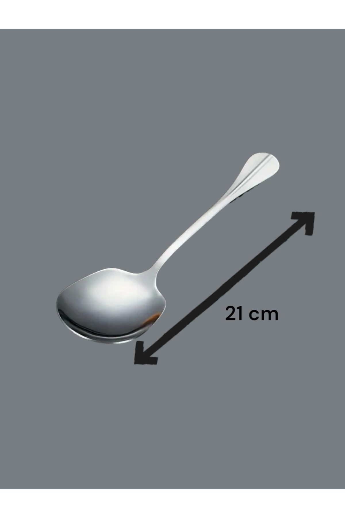 Multiamo-Steel 25 cm 2 Pieces 21 cm 2 Pieces Large Small Size Serving Spoon / Presentation Spoon 5