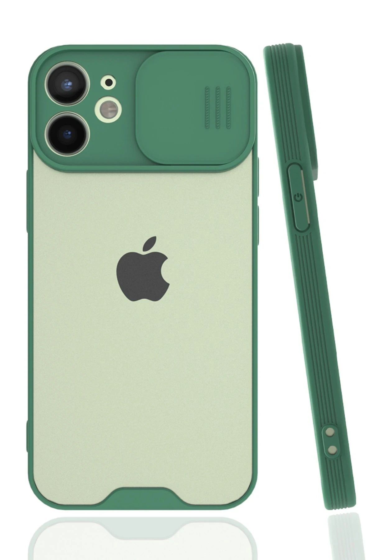 NewFace iPhone 12 Mini Kılıf Platin Kamera Koruma Silikon - Yeşil SVLRS