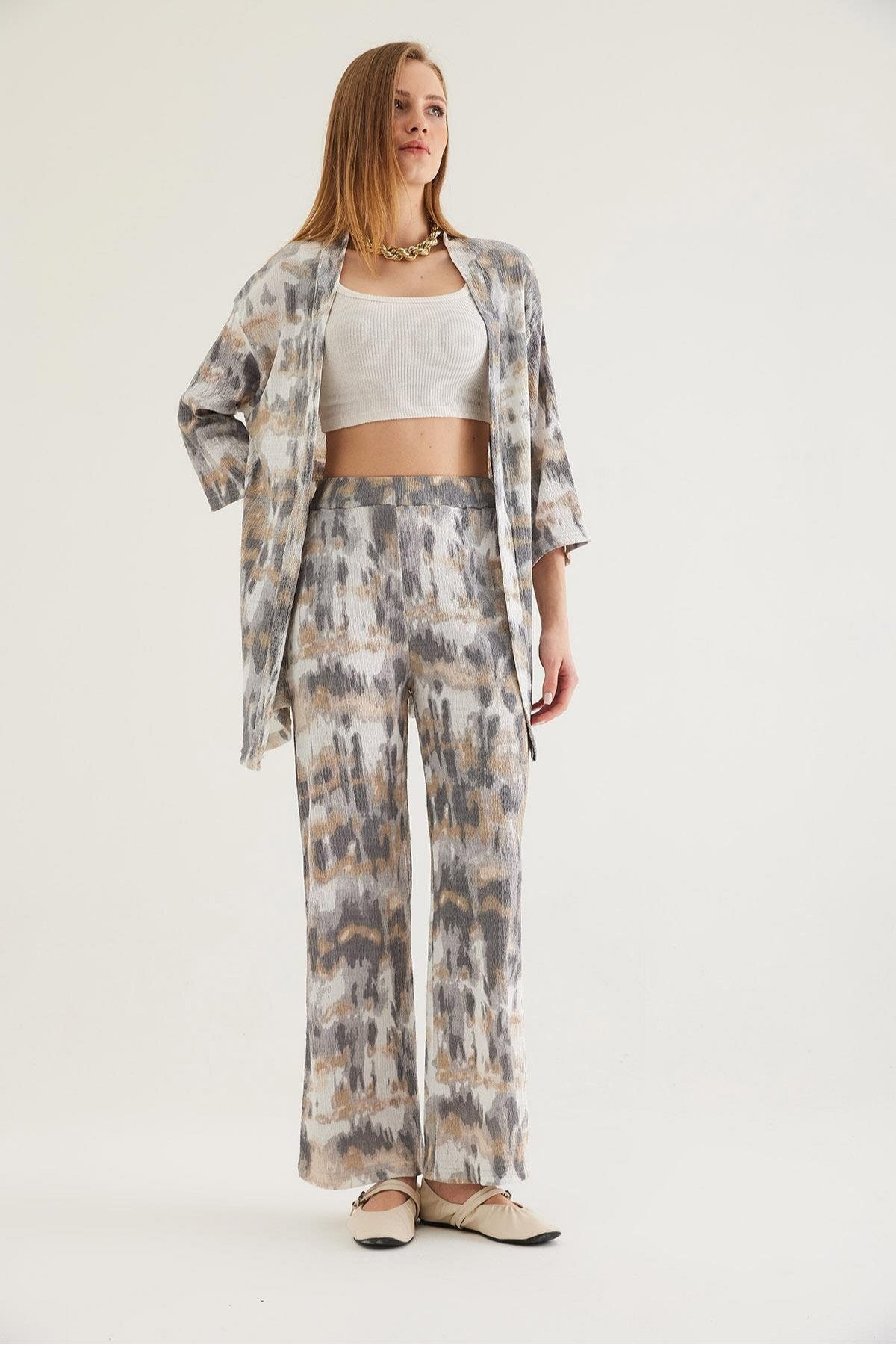 İKLİM LİFE Kimono Pantolon İkili Takım