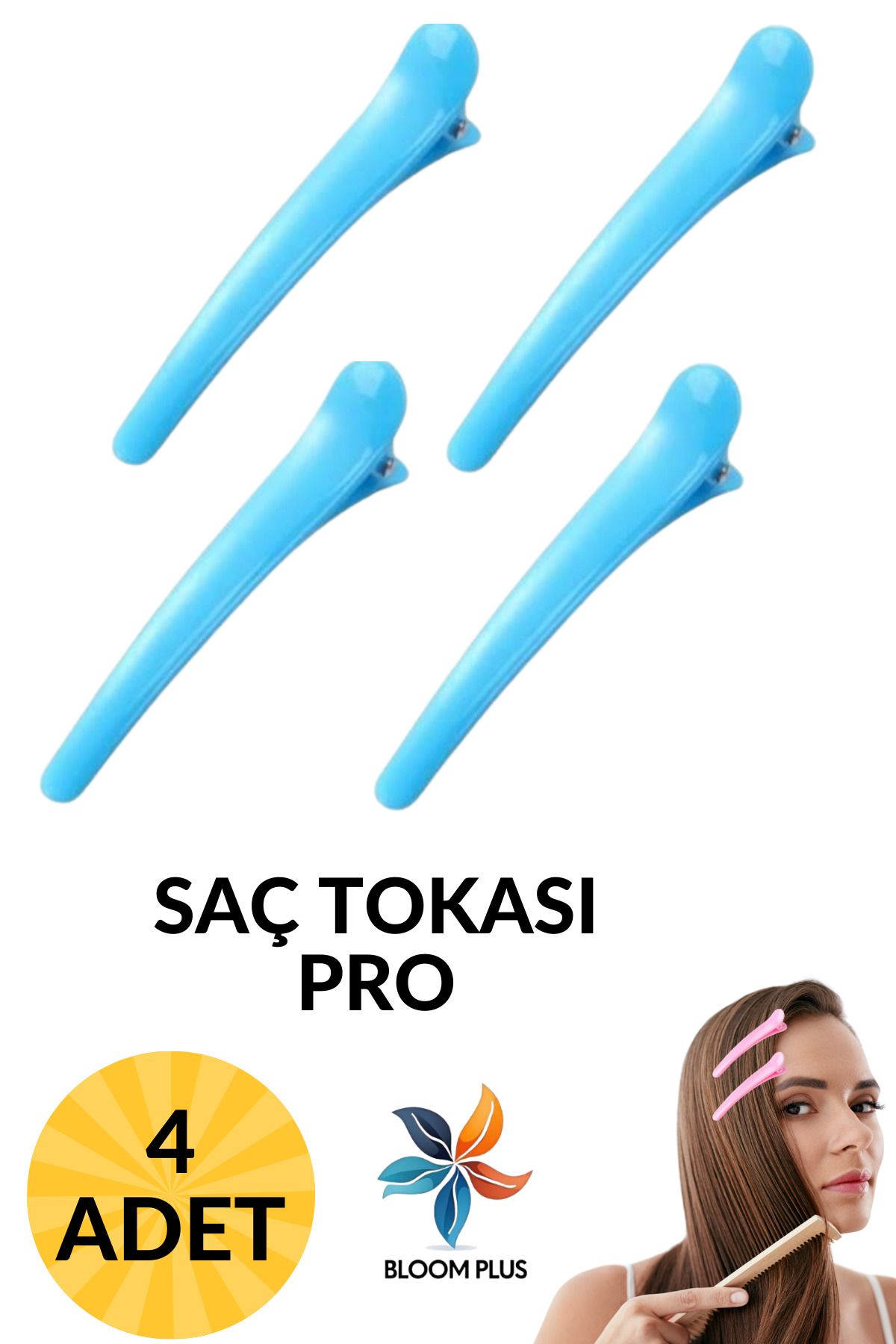 bloomplus Mavi Renk Saç Klipsi Toplu Tutma Topuz Tokası