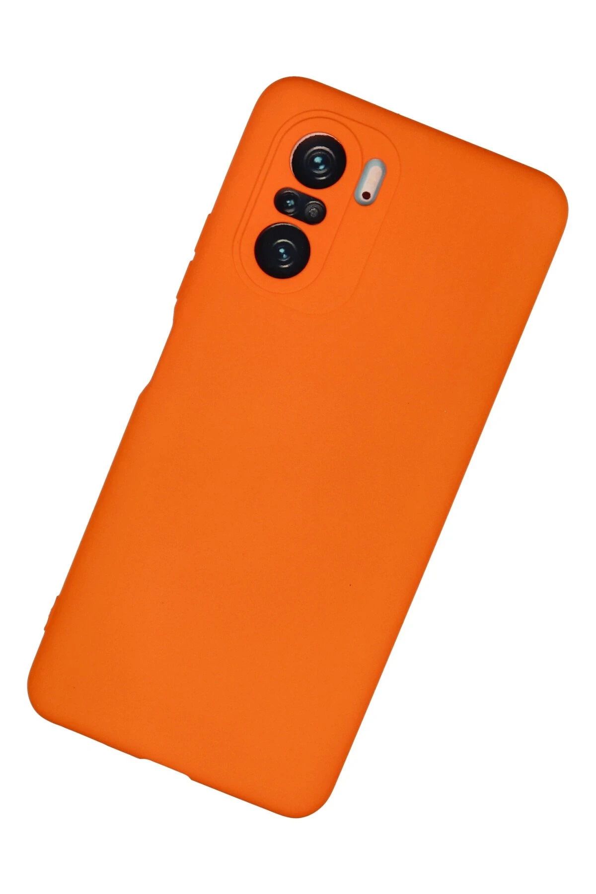 NewFace Xiaomi Poco F3 Uyumlu Kılıf Nano içi Kadife Silikon - Turuncu ZRNET