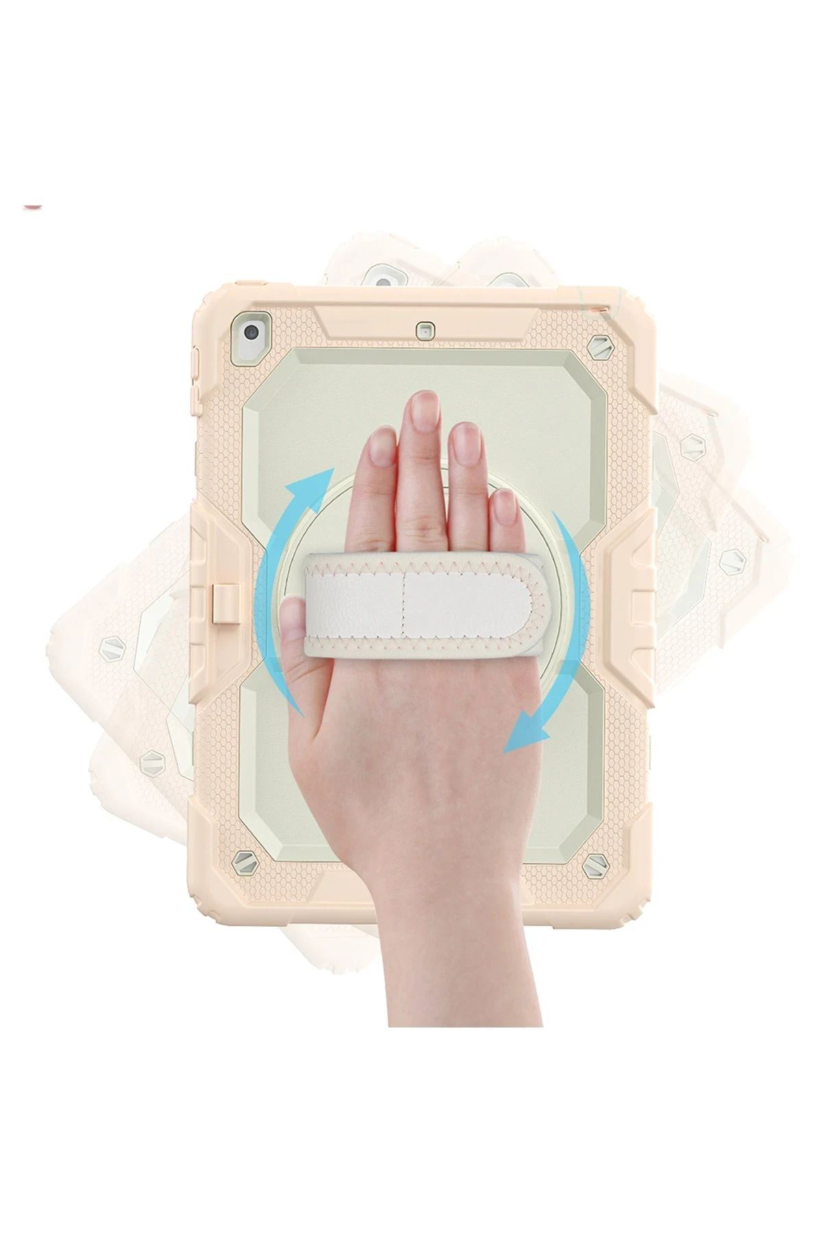 NewFace iPad 10.2 (7.nesil) Kılıf Strap New Tablet Kapak - Pembe WLZOR