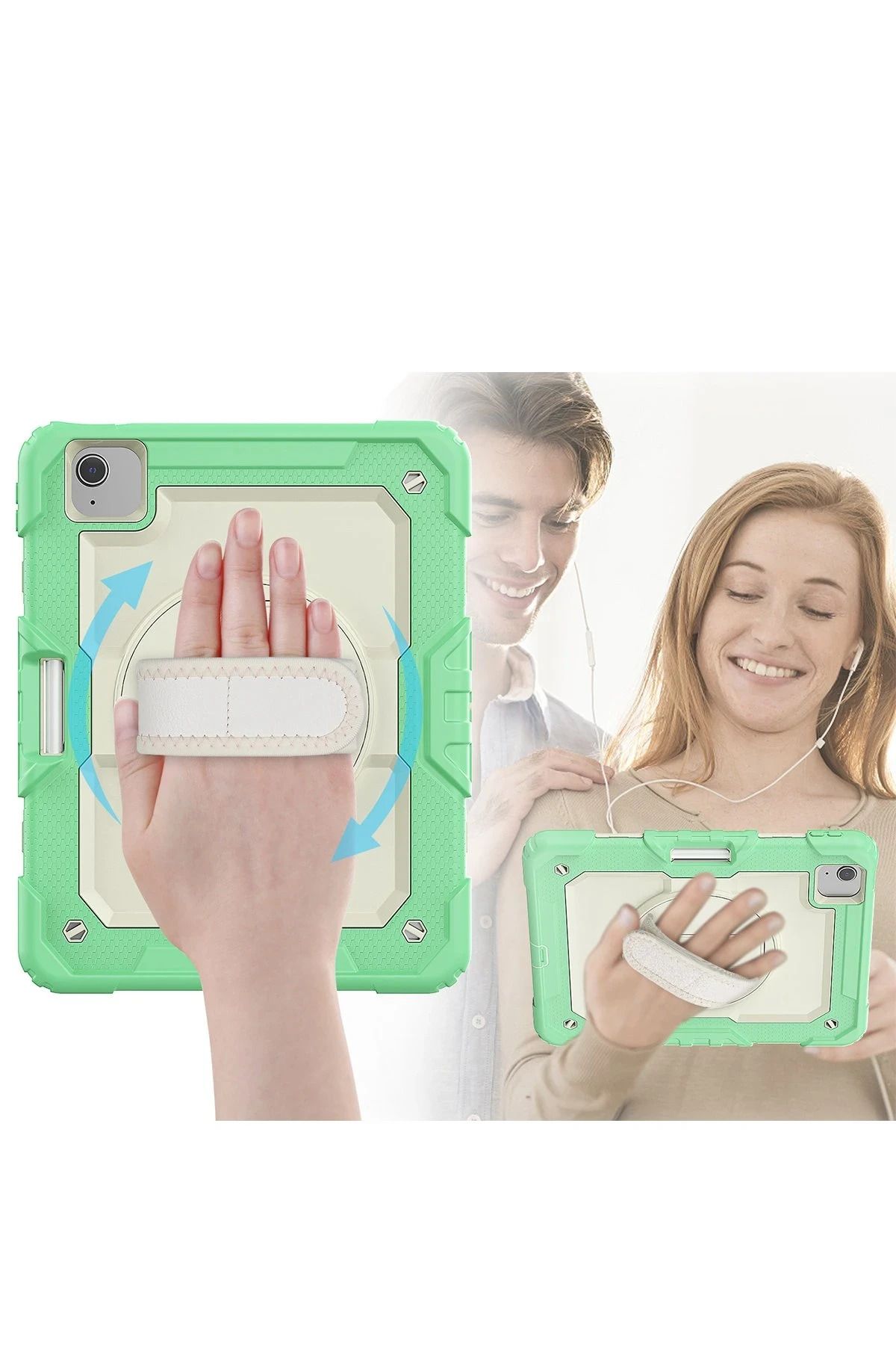 NewFace iPad Pro 11 (2020) Kılıf Strap New Tablet Kapak - Yeşil WLZOR