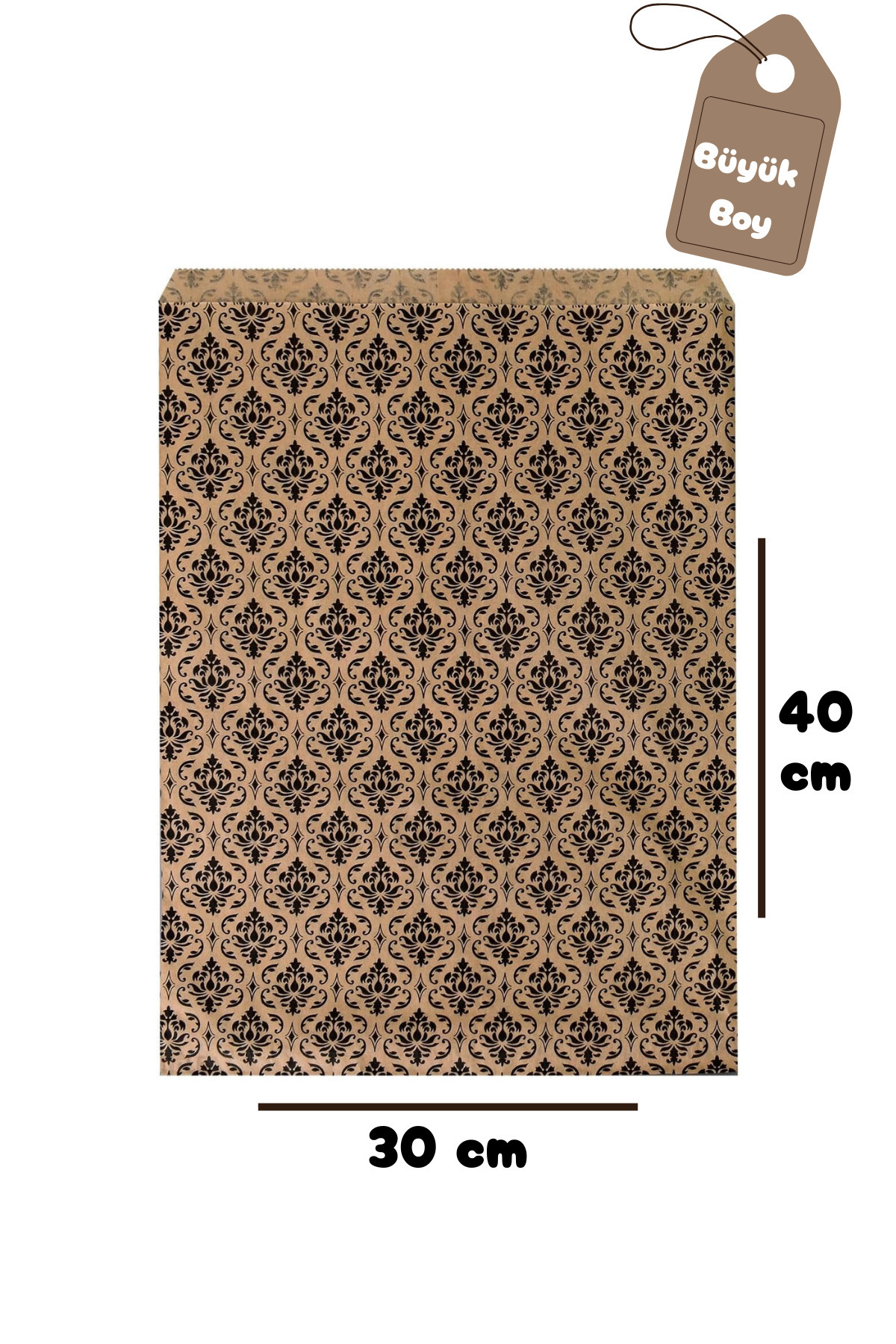 Dekals 20 Adet 30x40 Damask Desenli Hediye Poşeti Hediye Paketi Büyük Boy