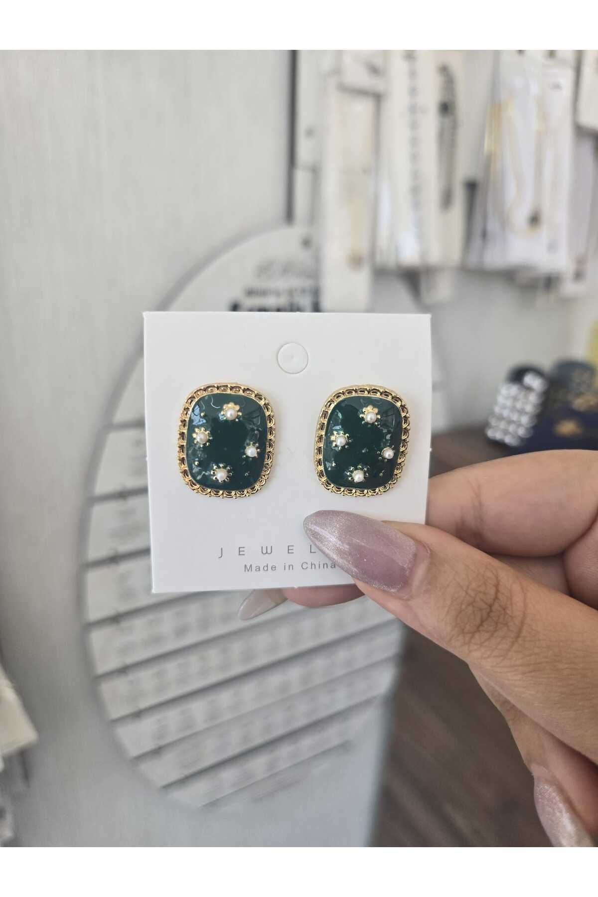 ERASLAN Vintage İnci Çelik Küpe