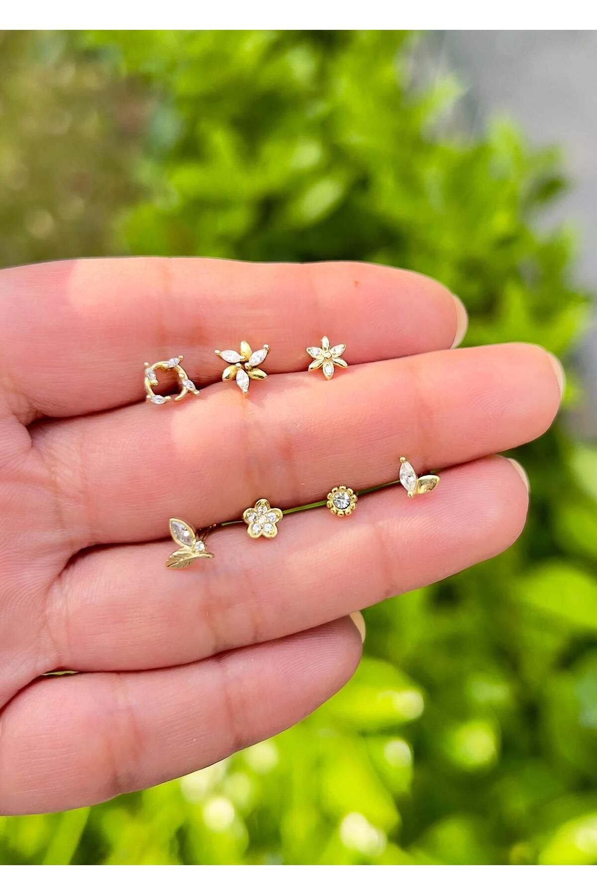 Defne Silver Çiçek Gümüş Piercing